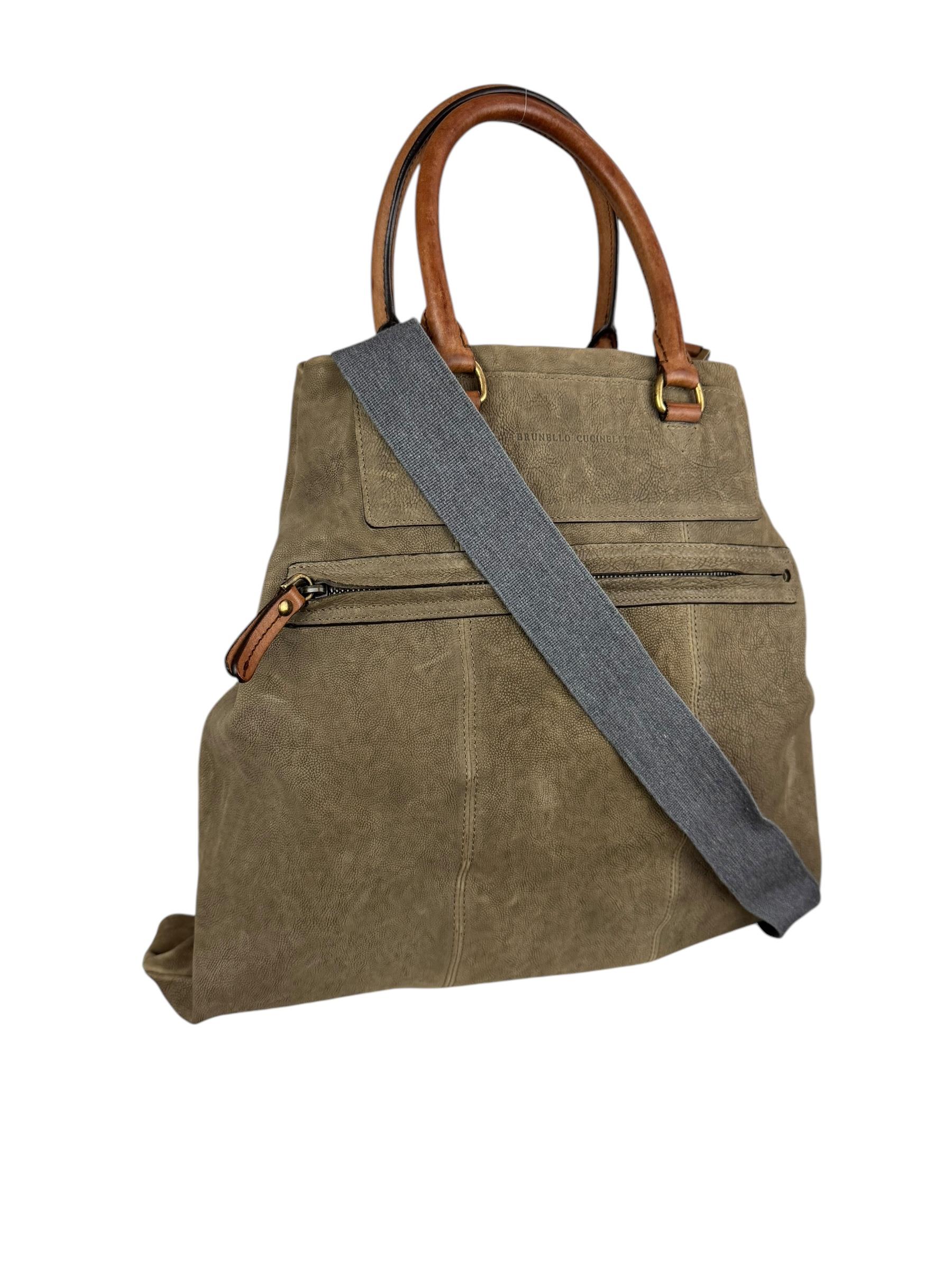 BRUNELLO CUCINELLI MINK LEATHER TOTE BAG