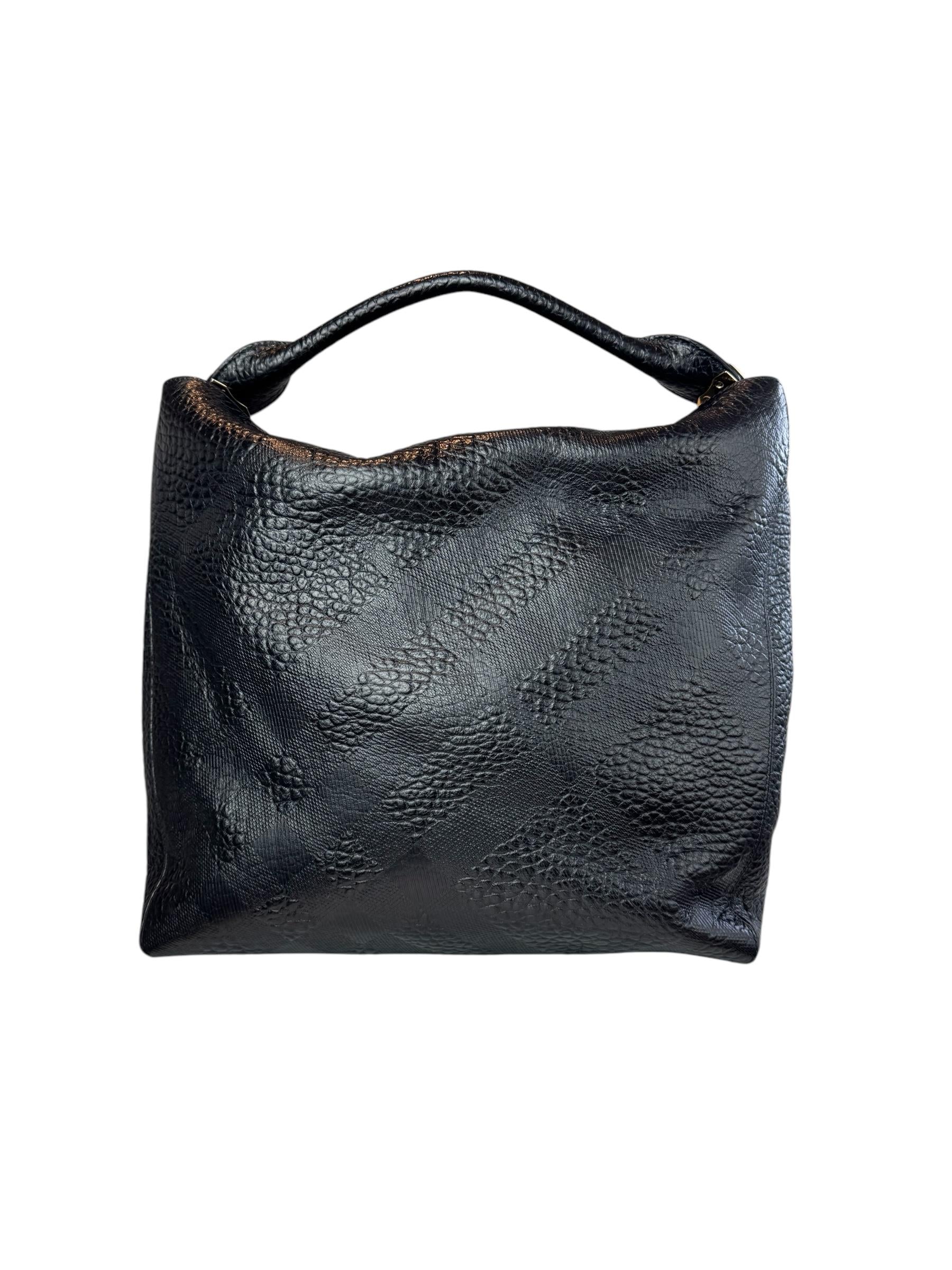 BURBERRY BLACK LEATHER TOTE BAG