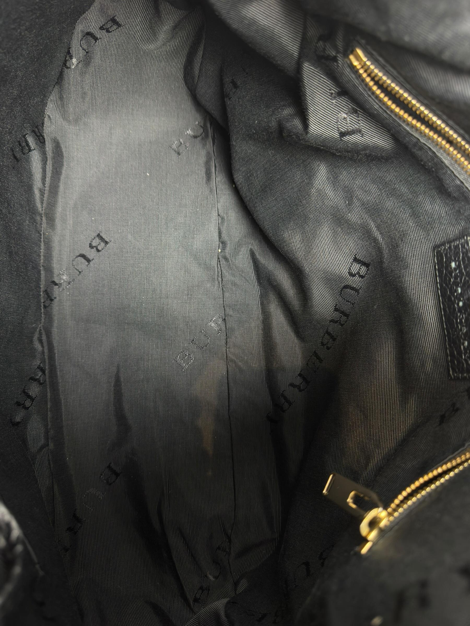 BURBERRY BLACK LEATHER TOTE BAG