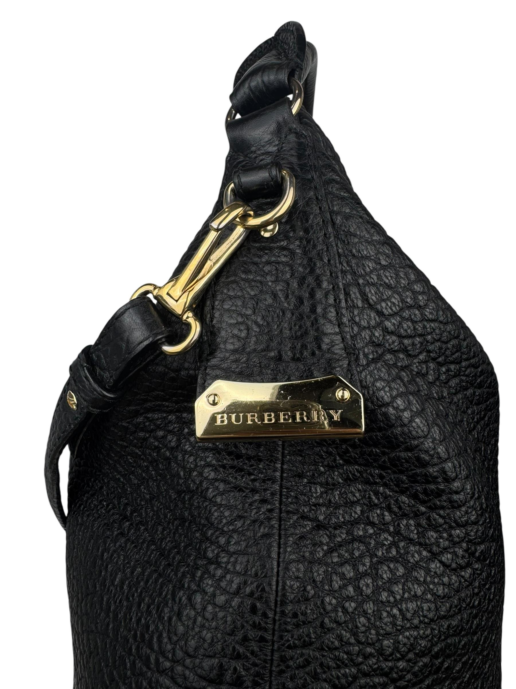 BURBERRY BLACK LEATHER TOTE BAG
