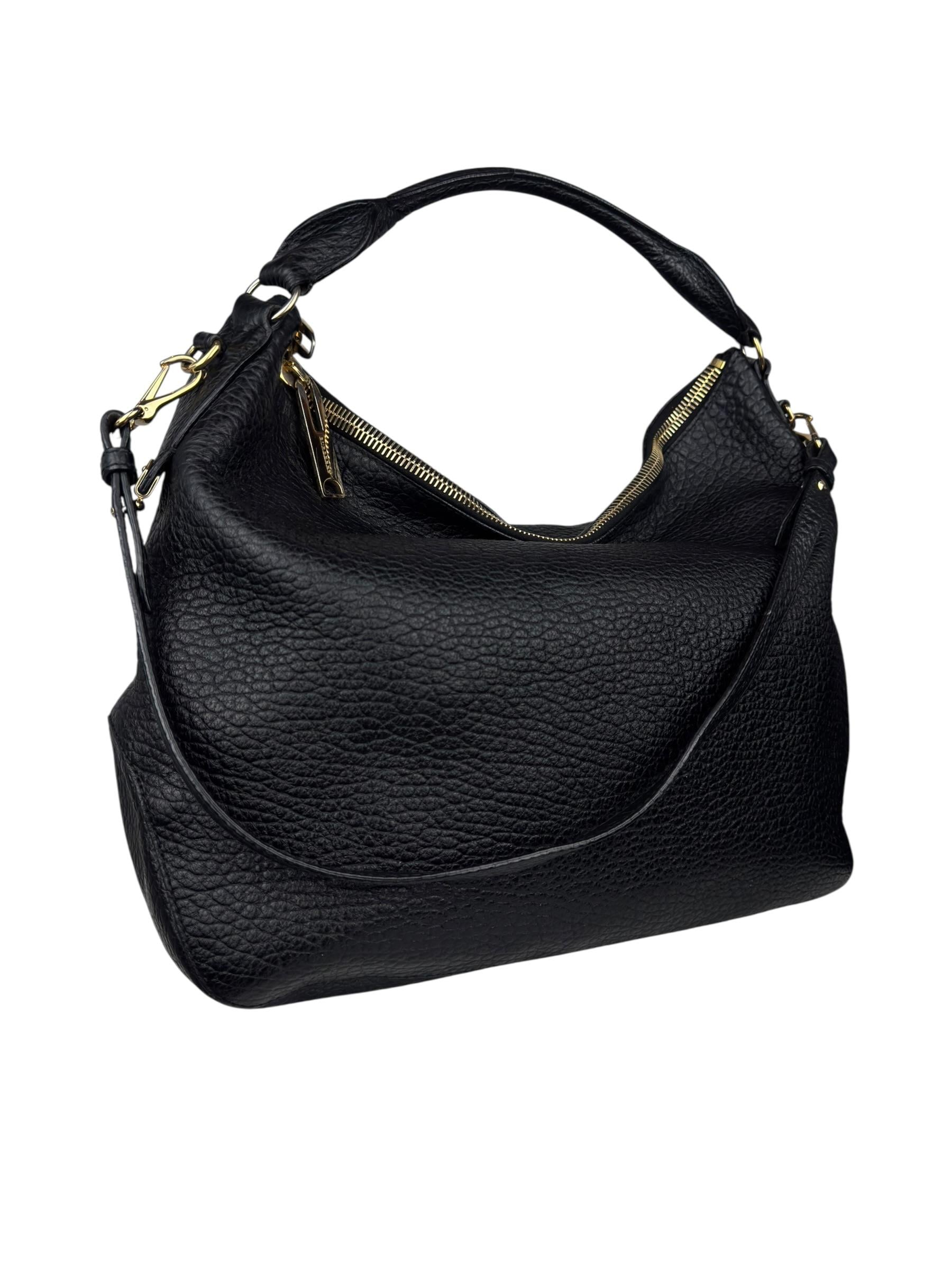 BURBERRY BLACK LEATHER TOTE BAG