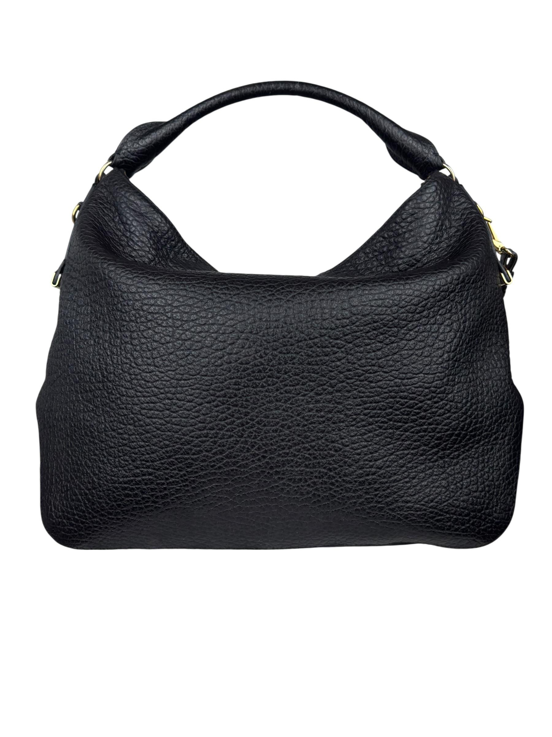 BURBERRY BLACK LEATHER TOTE BAG