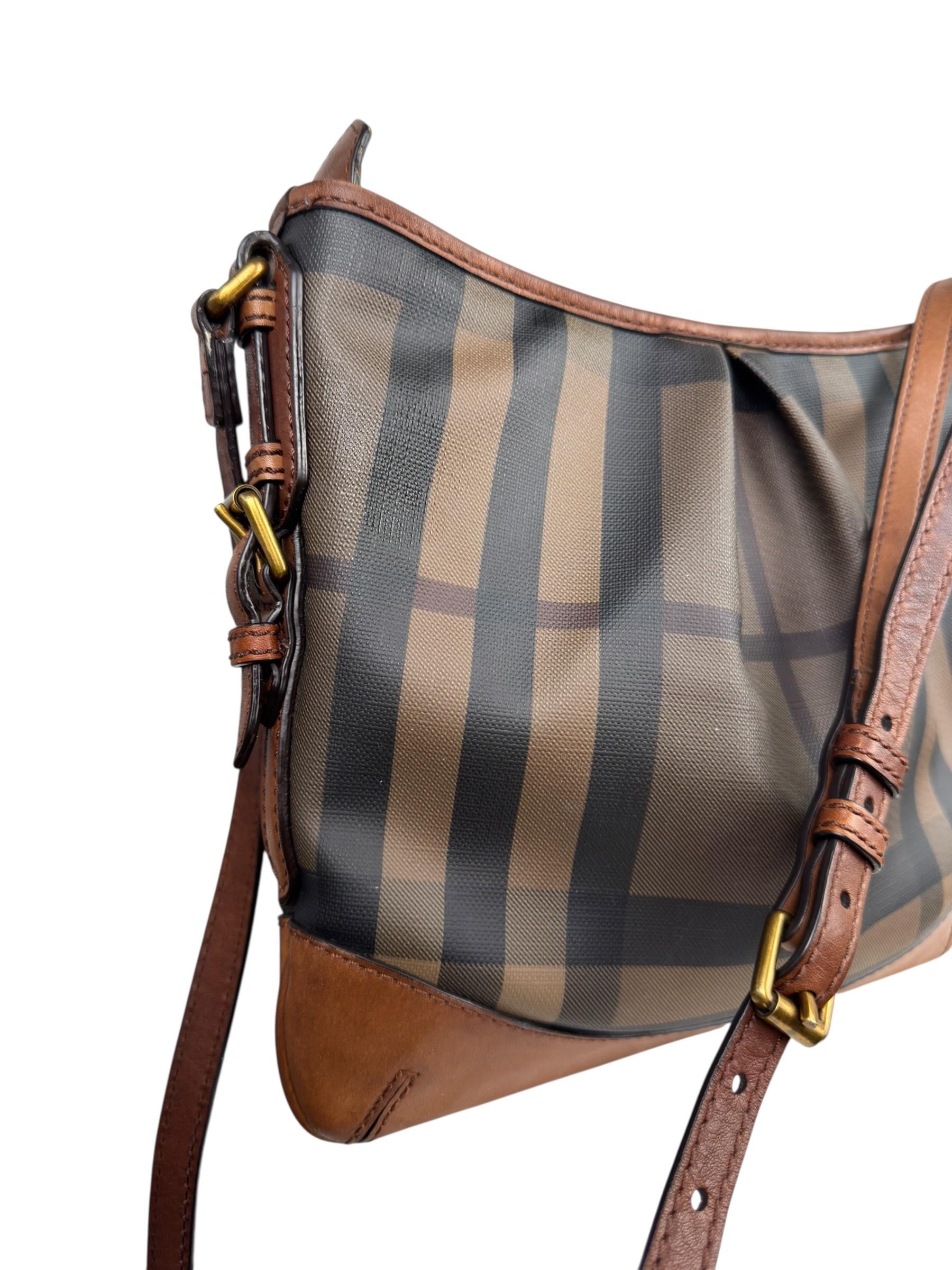BURBERRY BROWN NOVA CHECK MESSENGER