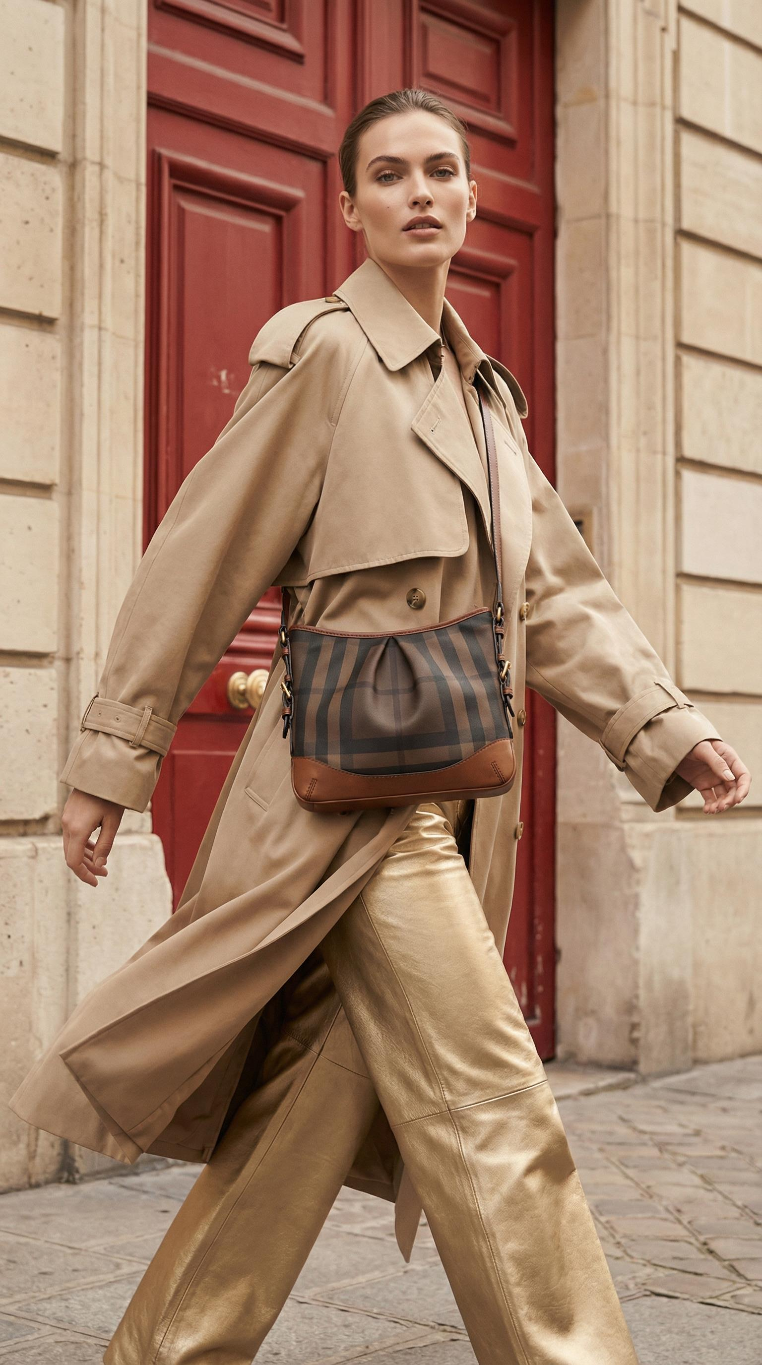 BURBERRY BROWN NOVA CHECK MESSENGER
