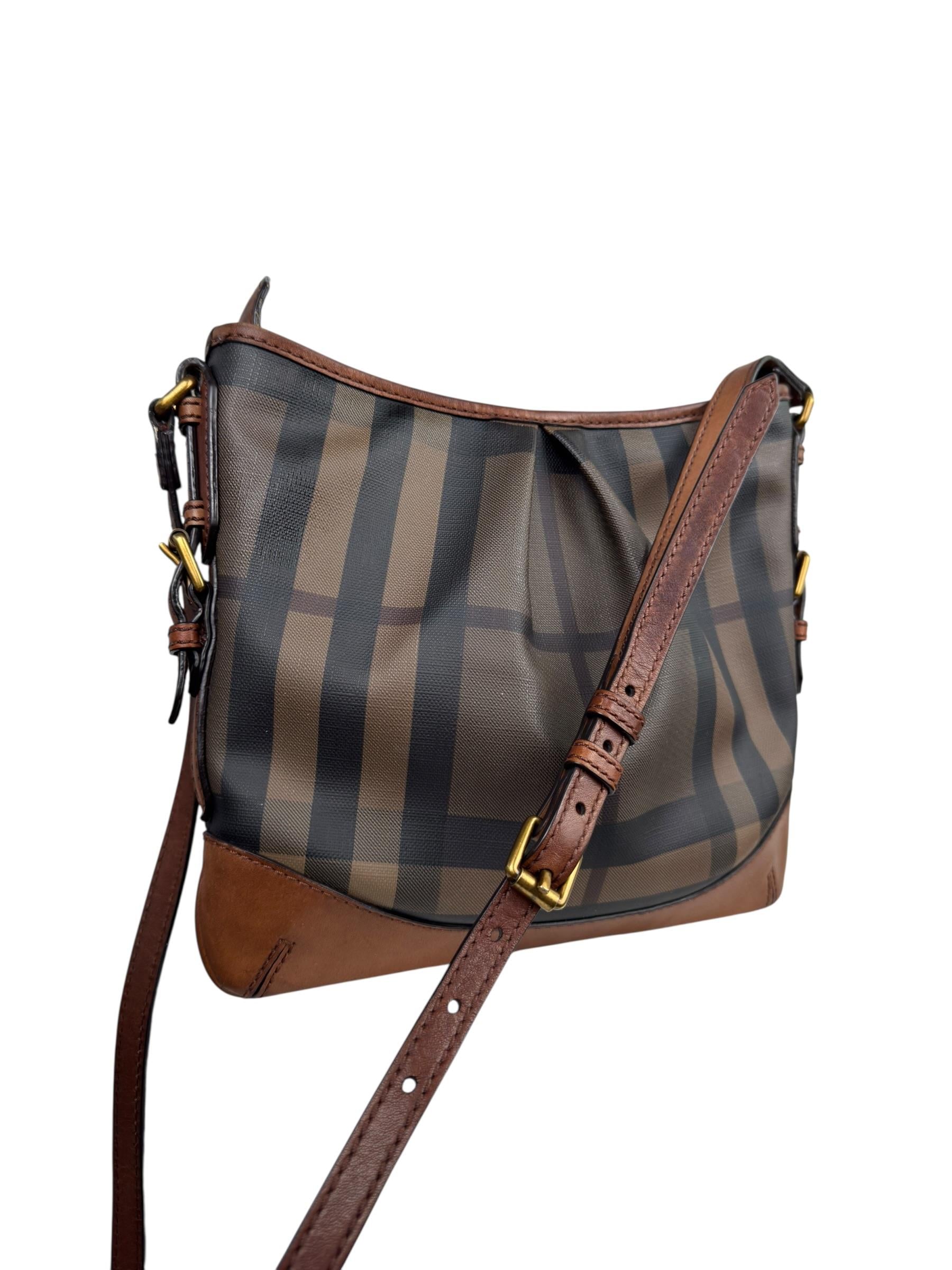 BURBERRY BROWN NOVA CHECK MESSENGER