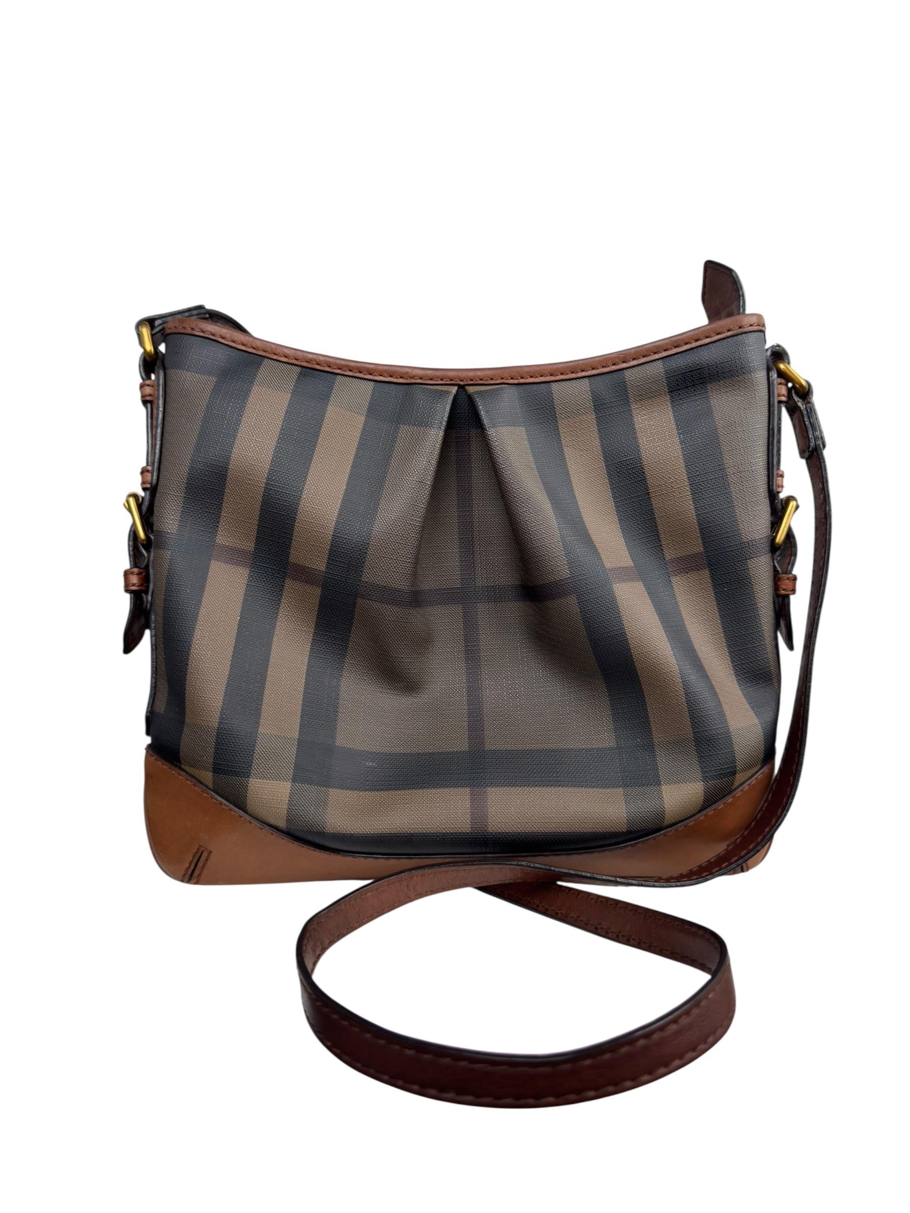 BURBERRY BROWN NOVA CHECK MESSENGER
