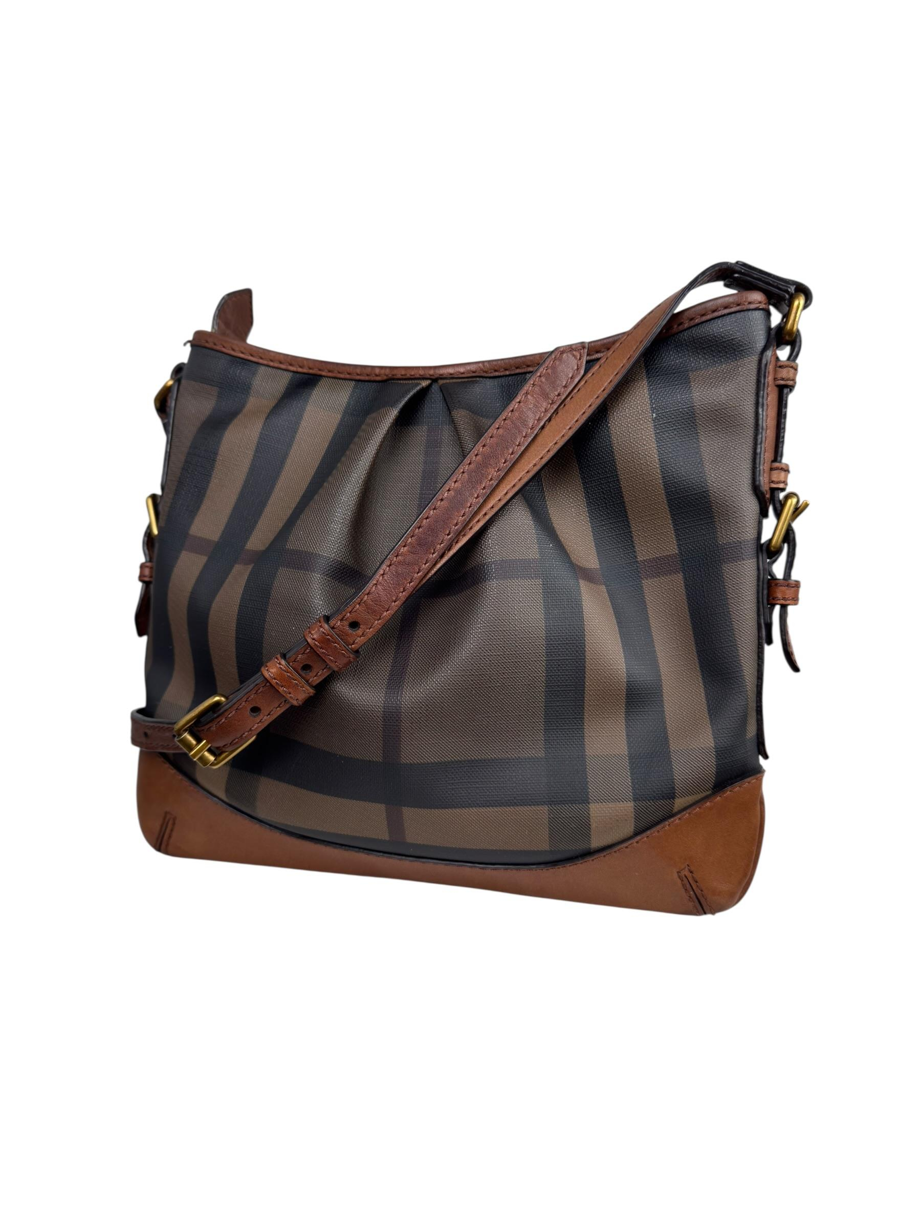 BURBERRY BROWN NOVA CHECK MESSENGER