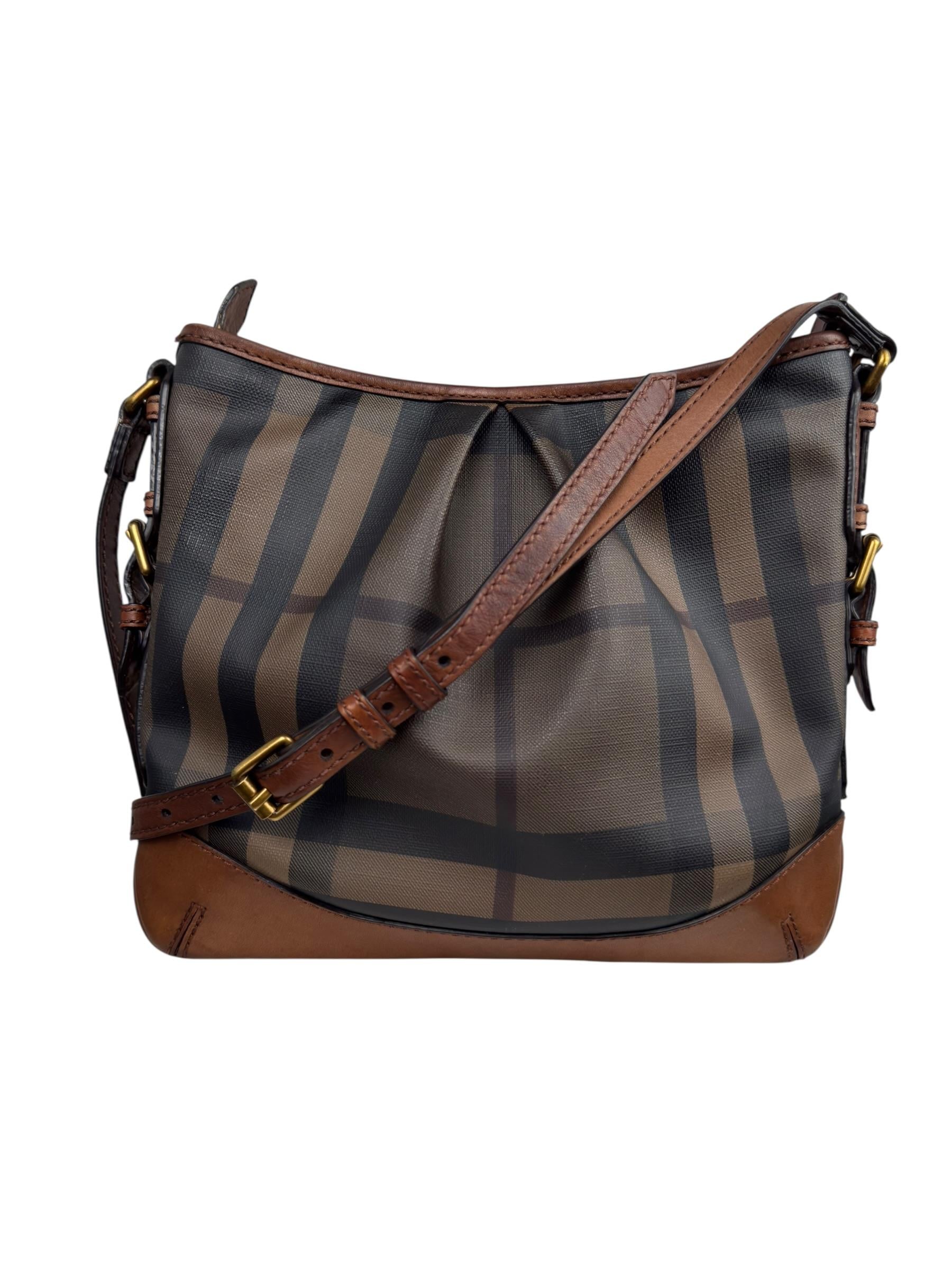 BURBERRY BROWN NOVA CHECK MESSENGER