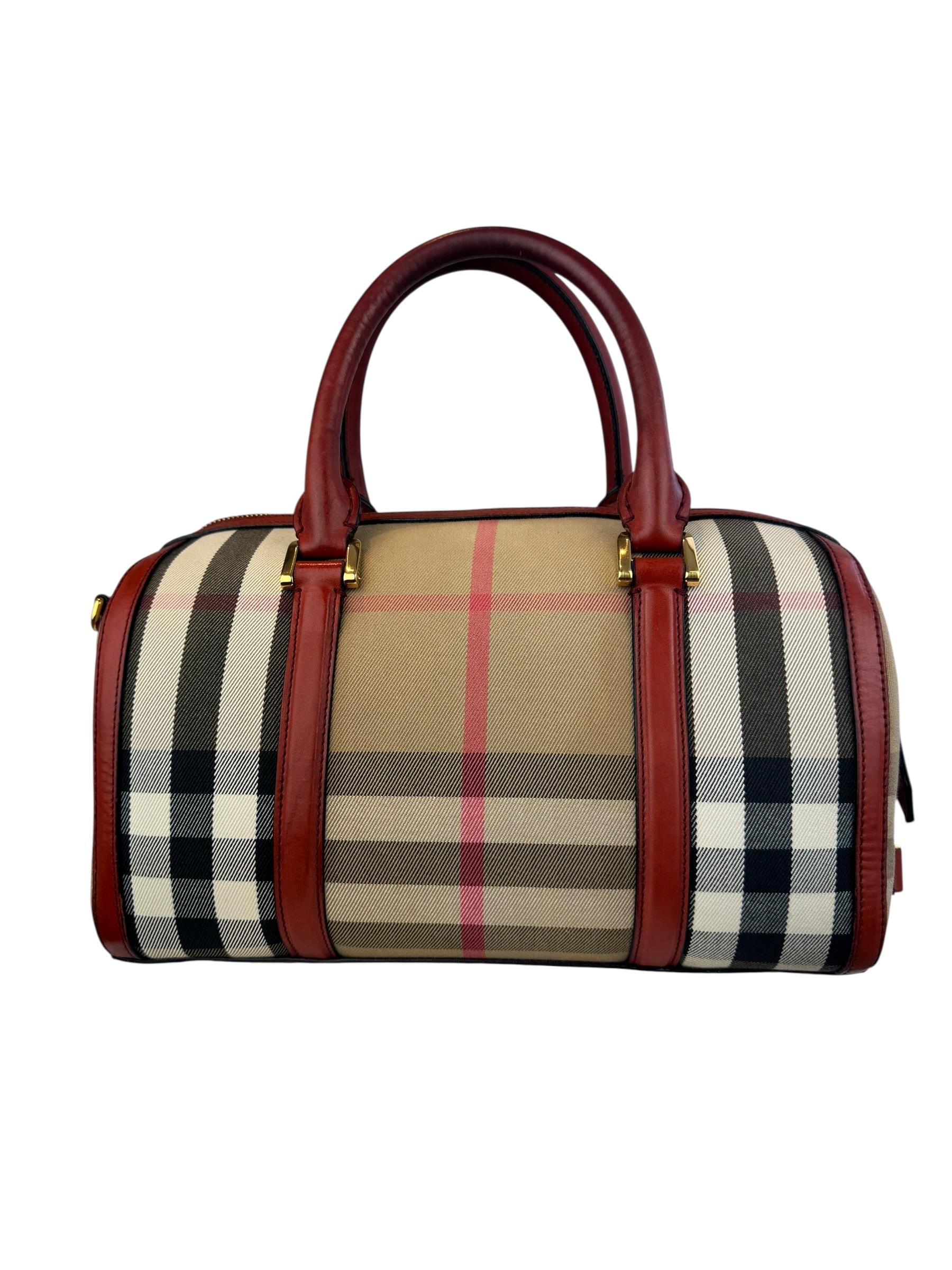 BURBERRY CANVAS CHECK ALCHESTER BAG 