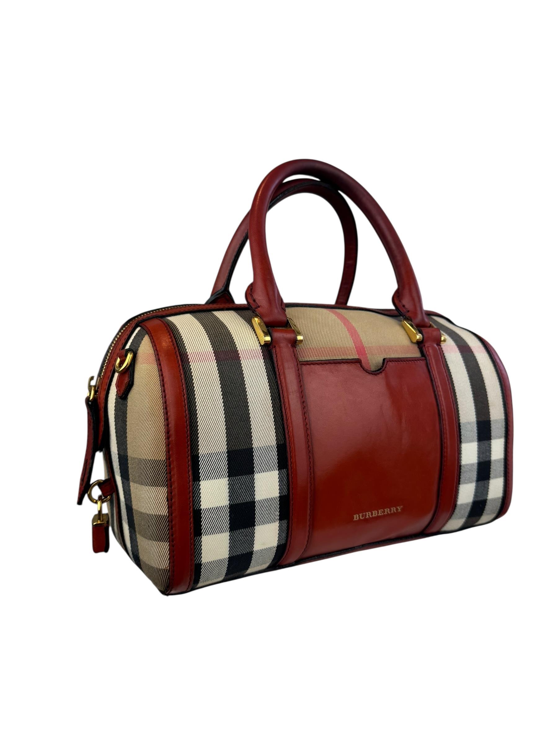 BURBERRY CANVAS CHECK ALCHESTER BAG 