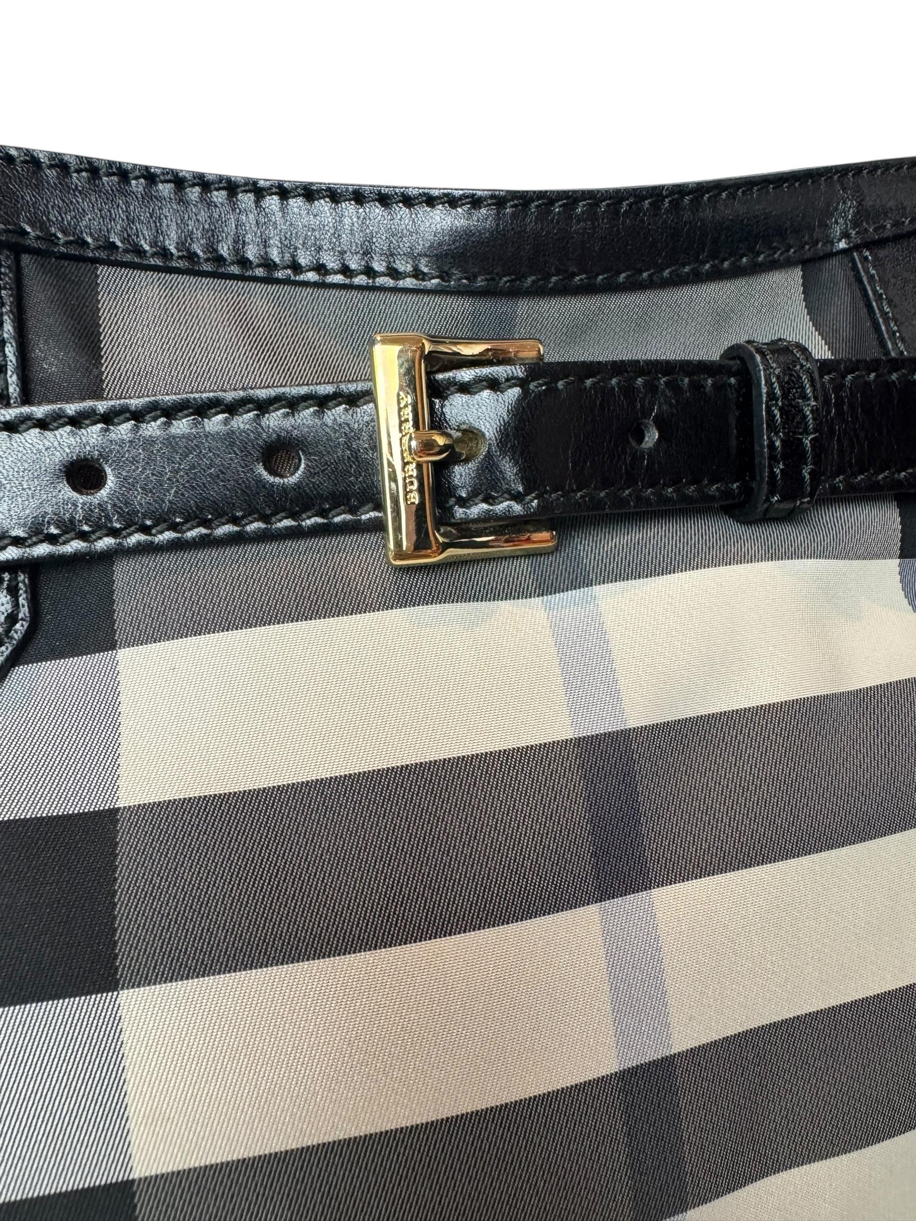 BURBERRY CANVAS NOVA CHECK SHOULDER BAG