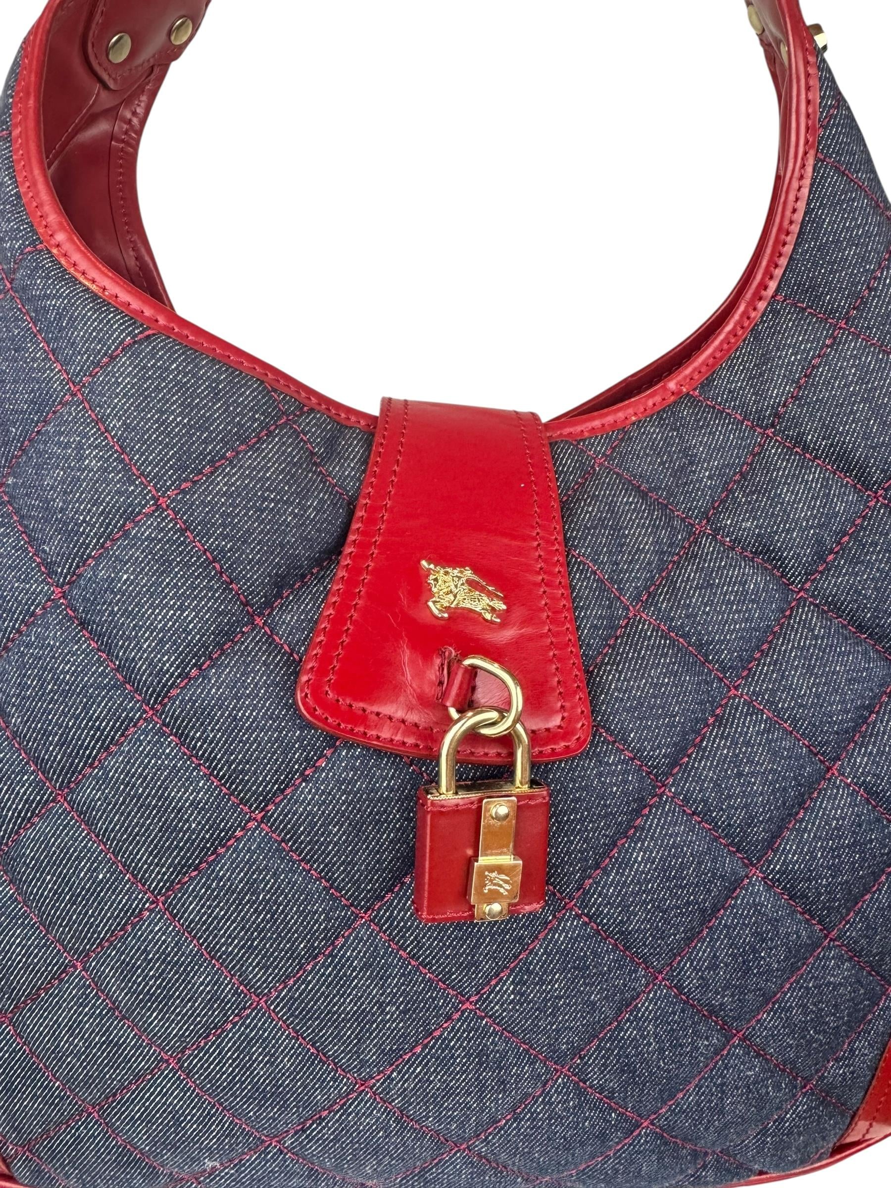BURBERRY DENIM RED SHOULDER BAG