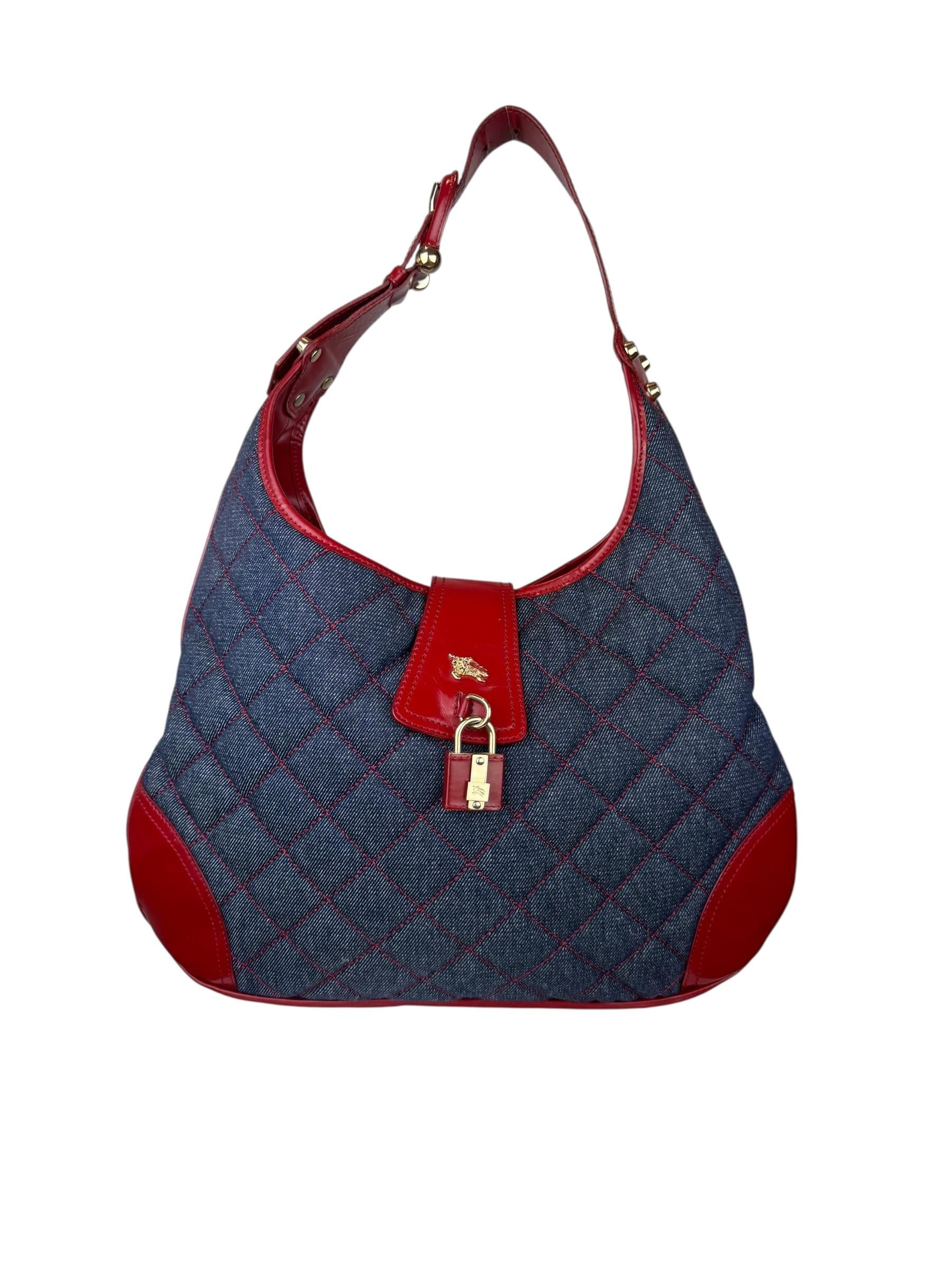 BURBERRY DENIM RED SHOULDER BAG