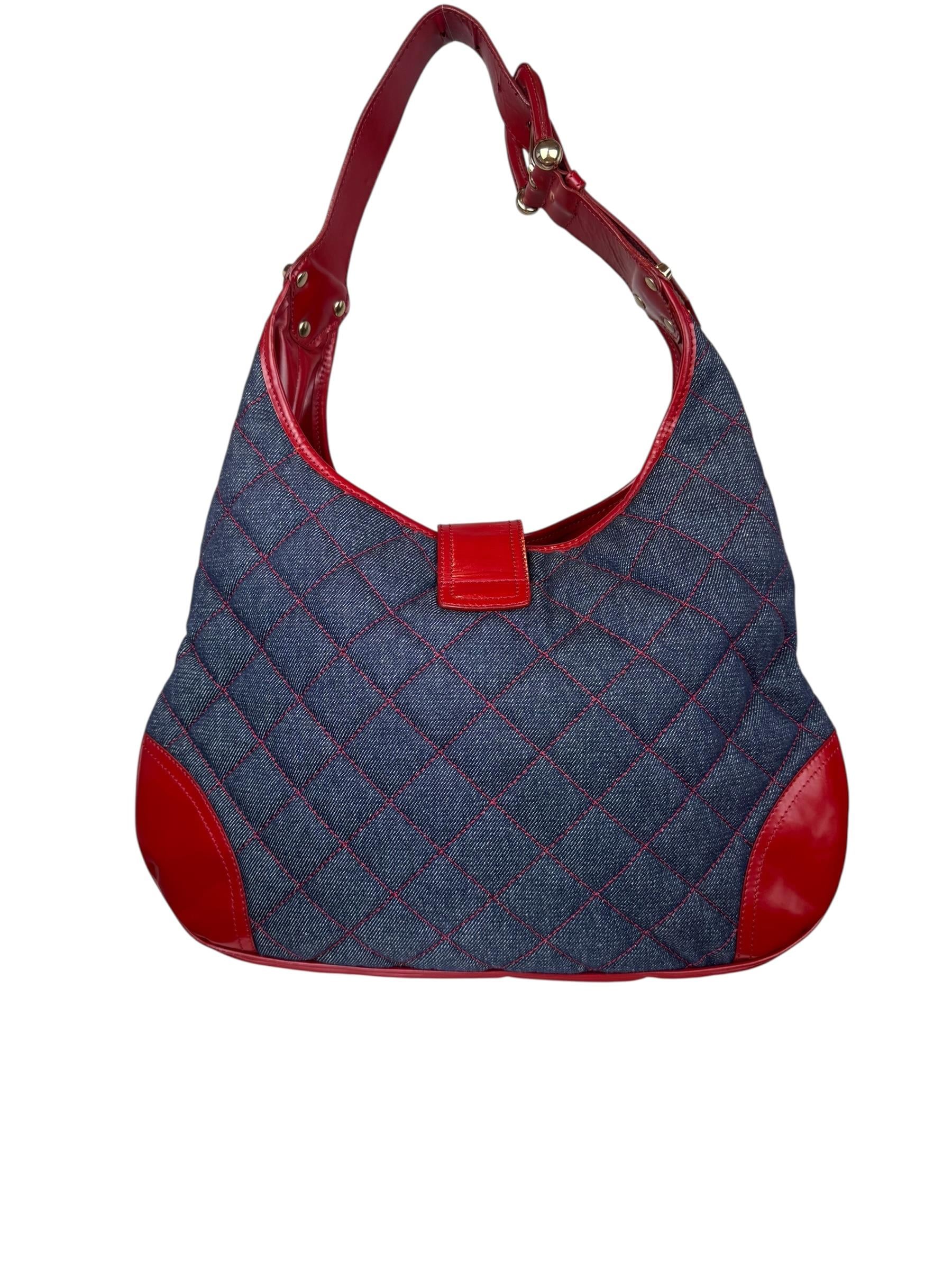 BURBERRY DENIM RED SHOULDER BAG