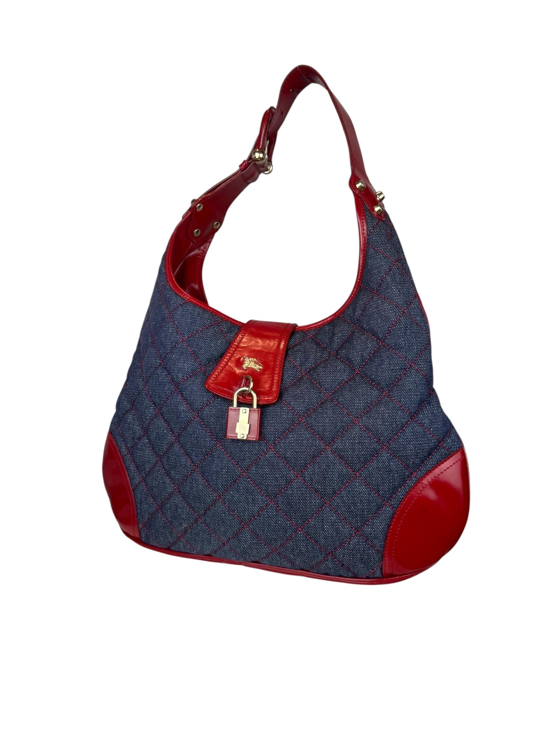 BURBERRY DENIM RED SHOULDER BAG