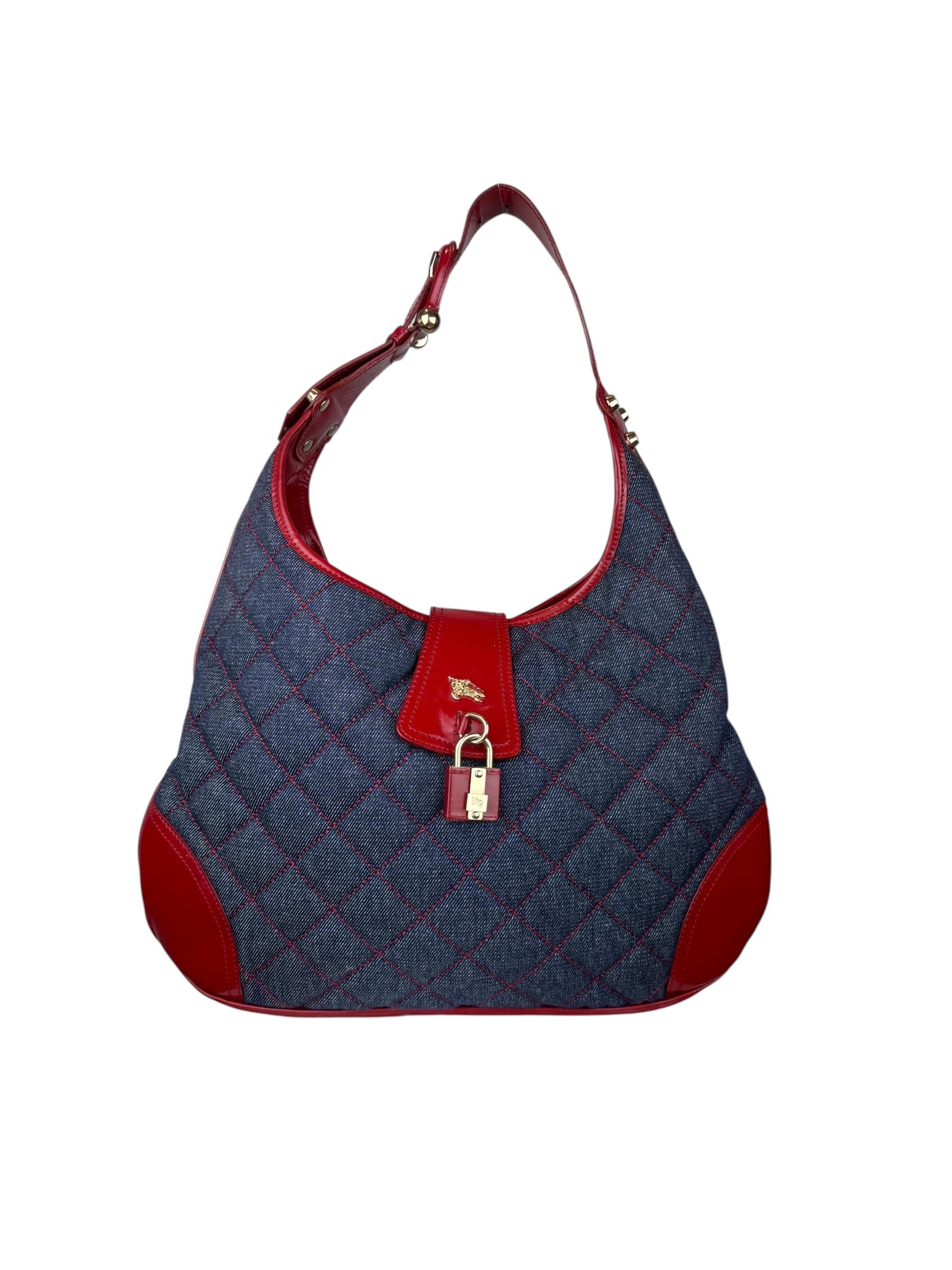 BURBERRY DENIM RED SHOULDER BAG