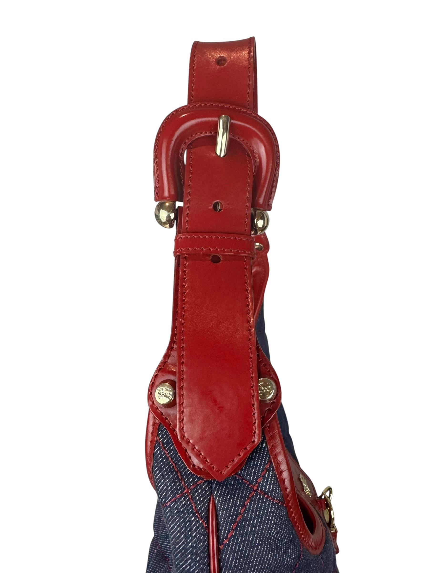 BURBERRY DENIM RED SHOULDER BAG
