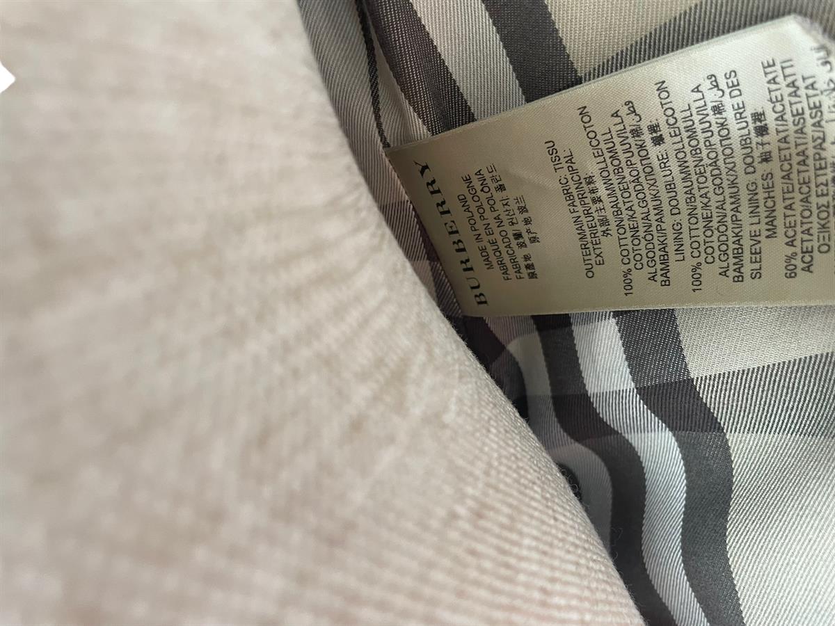 BURBERRY GRAY DOUBLE BREASTED TRENCH COAT