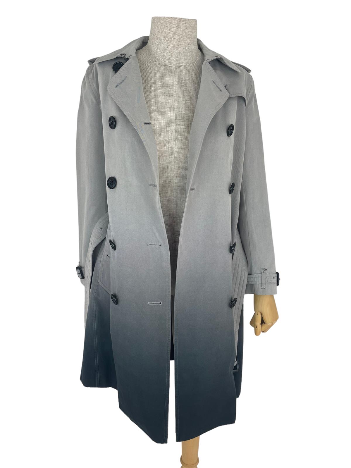 BURBERRY GRAY DOUBLE BREASTED TRENCH COAT