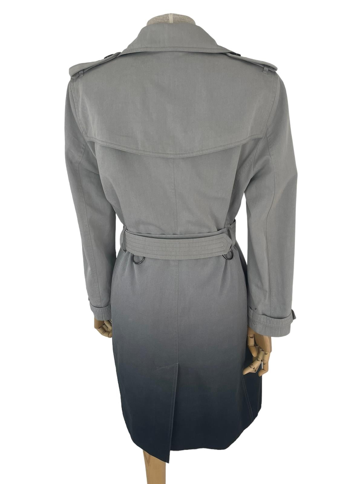 BURBERRY GRAY DOUBLE BREASTED TRENCH COAT