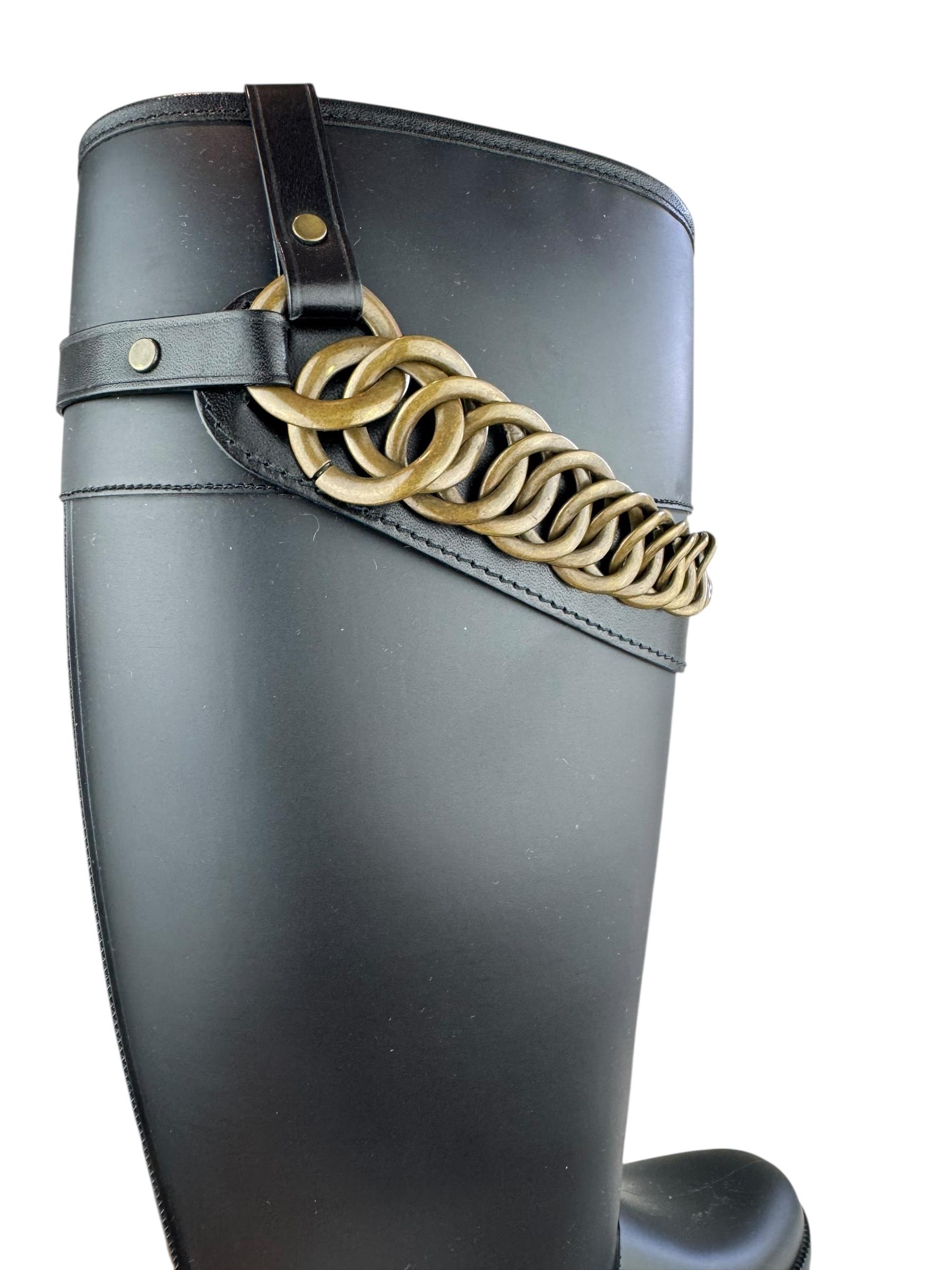 BURBERRY HIGH KNEE CHAIN BOOTS
