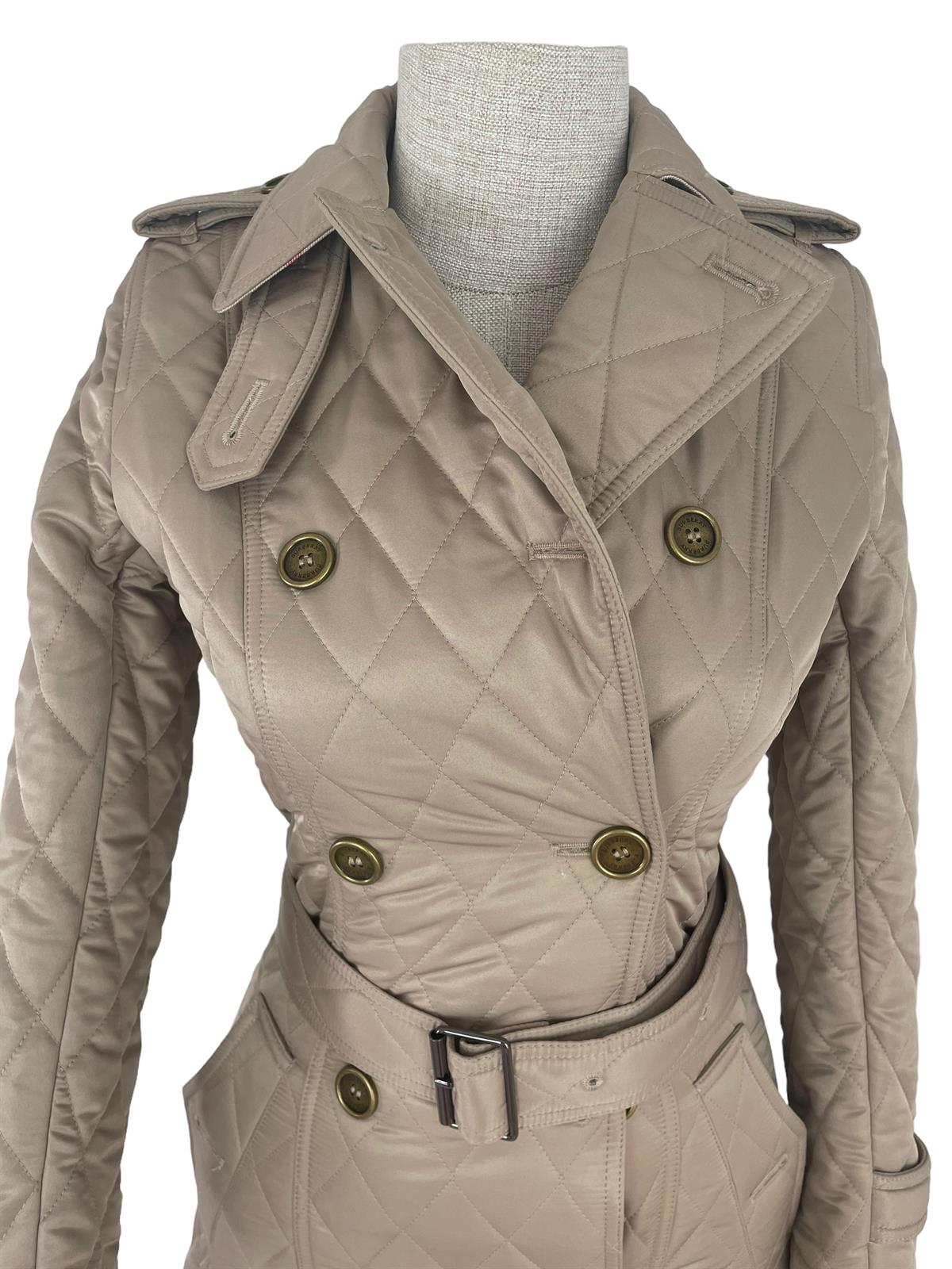 BURBERRY QUILTED BEIGE TRENCH COAT