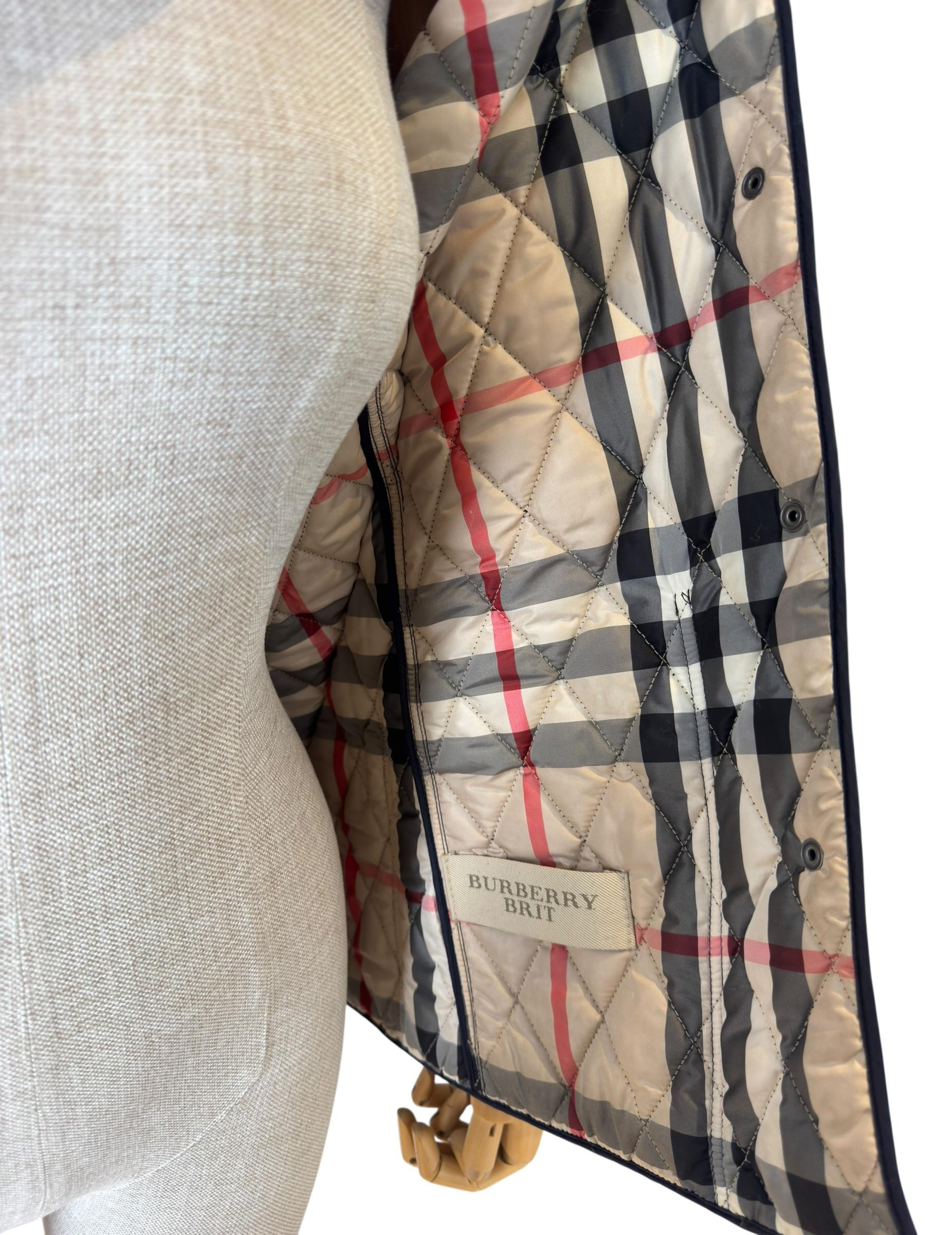 BURBERRY QUILTED NAVY BRITT JACKET