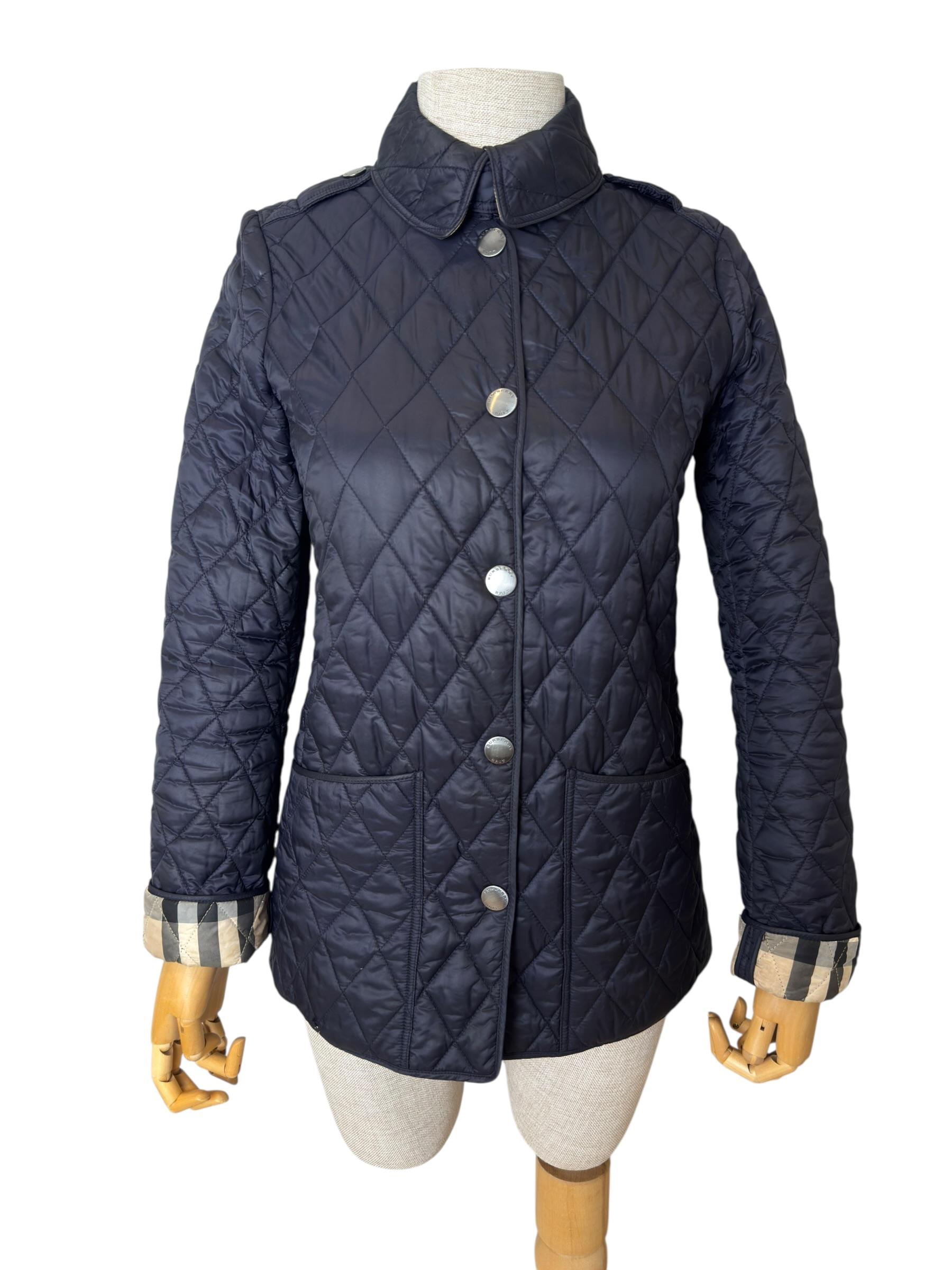BURBERRY QUILTED NAVY BRITT JACKET