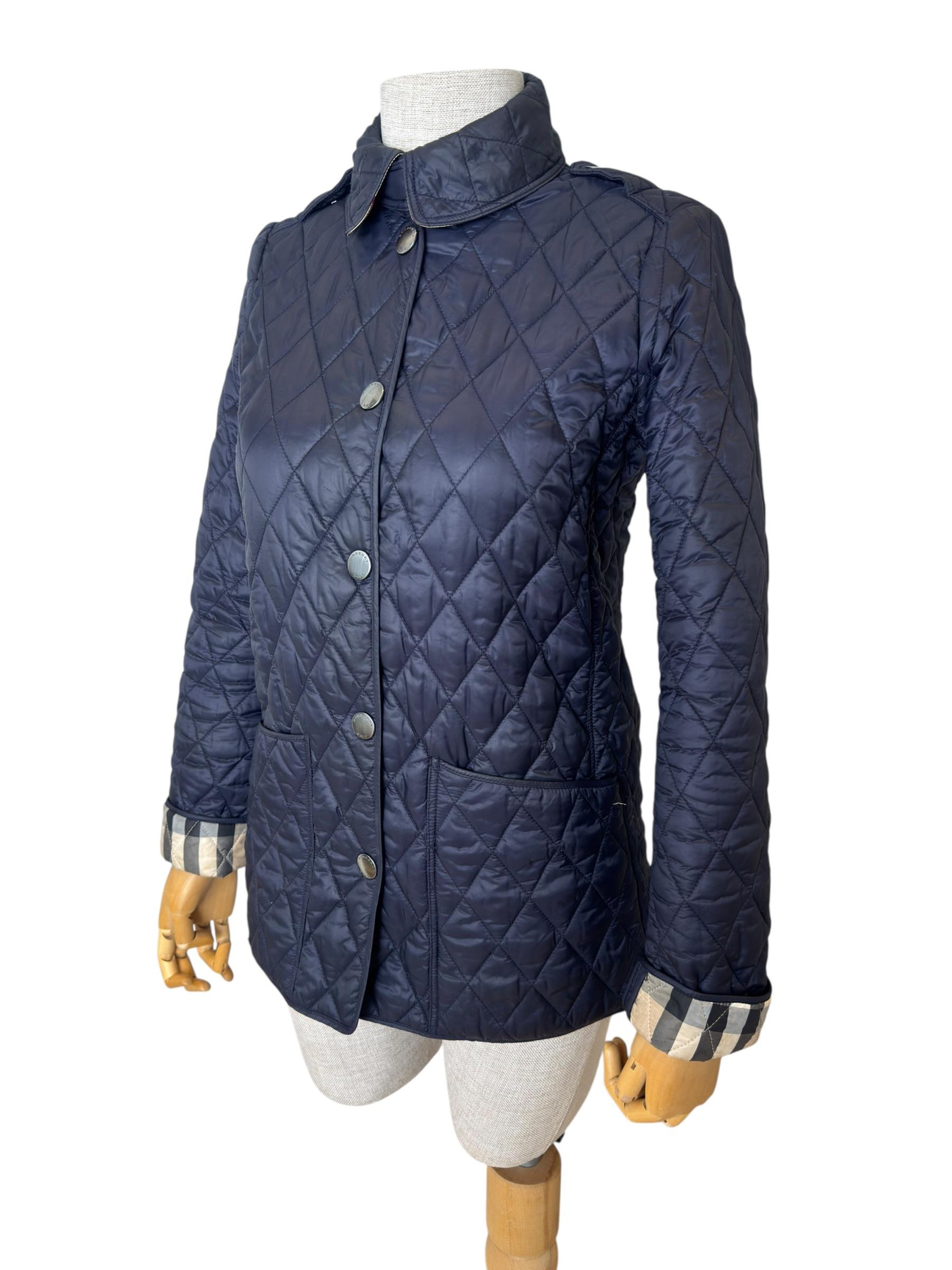 BURBERRY QUILTED NAVY BRITT JACKET