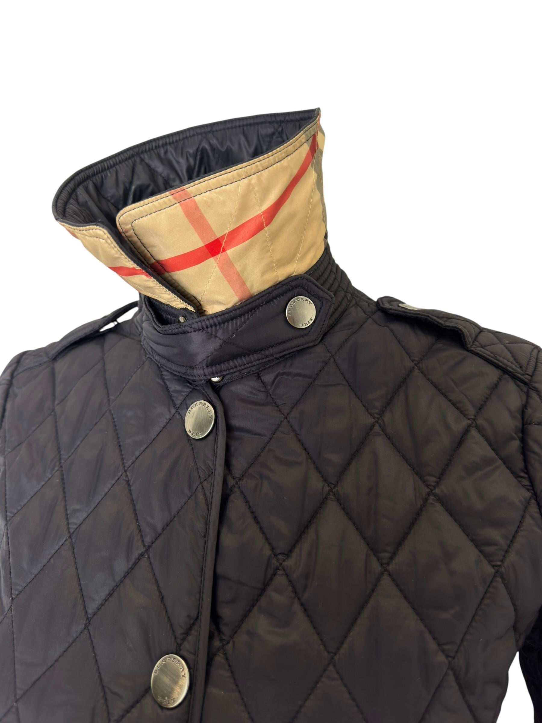 BURBERRY QUILTED NAVY BRITT JACKET
