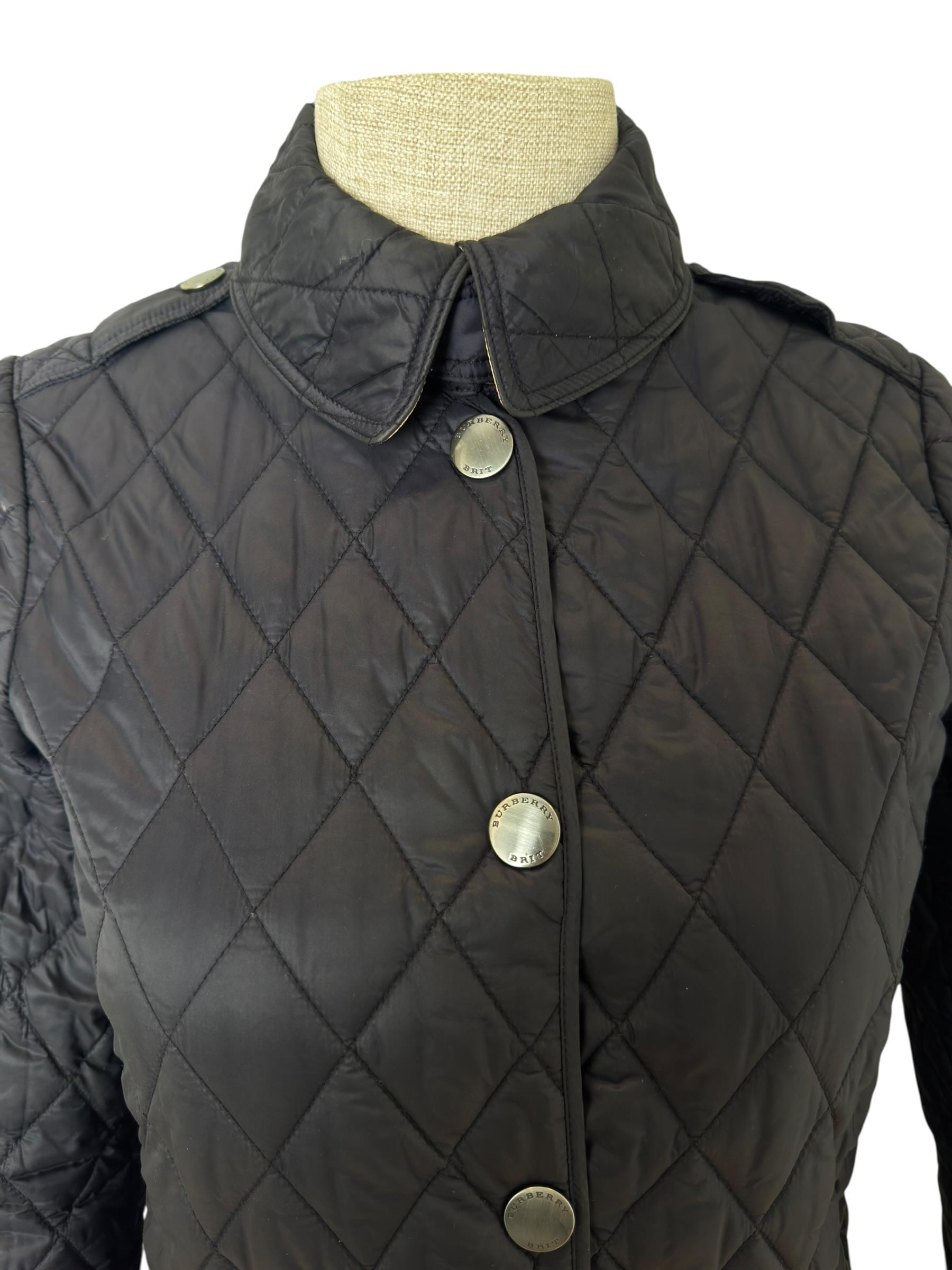 BURBERRY QUILTED NAVY BRITT JACKET