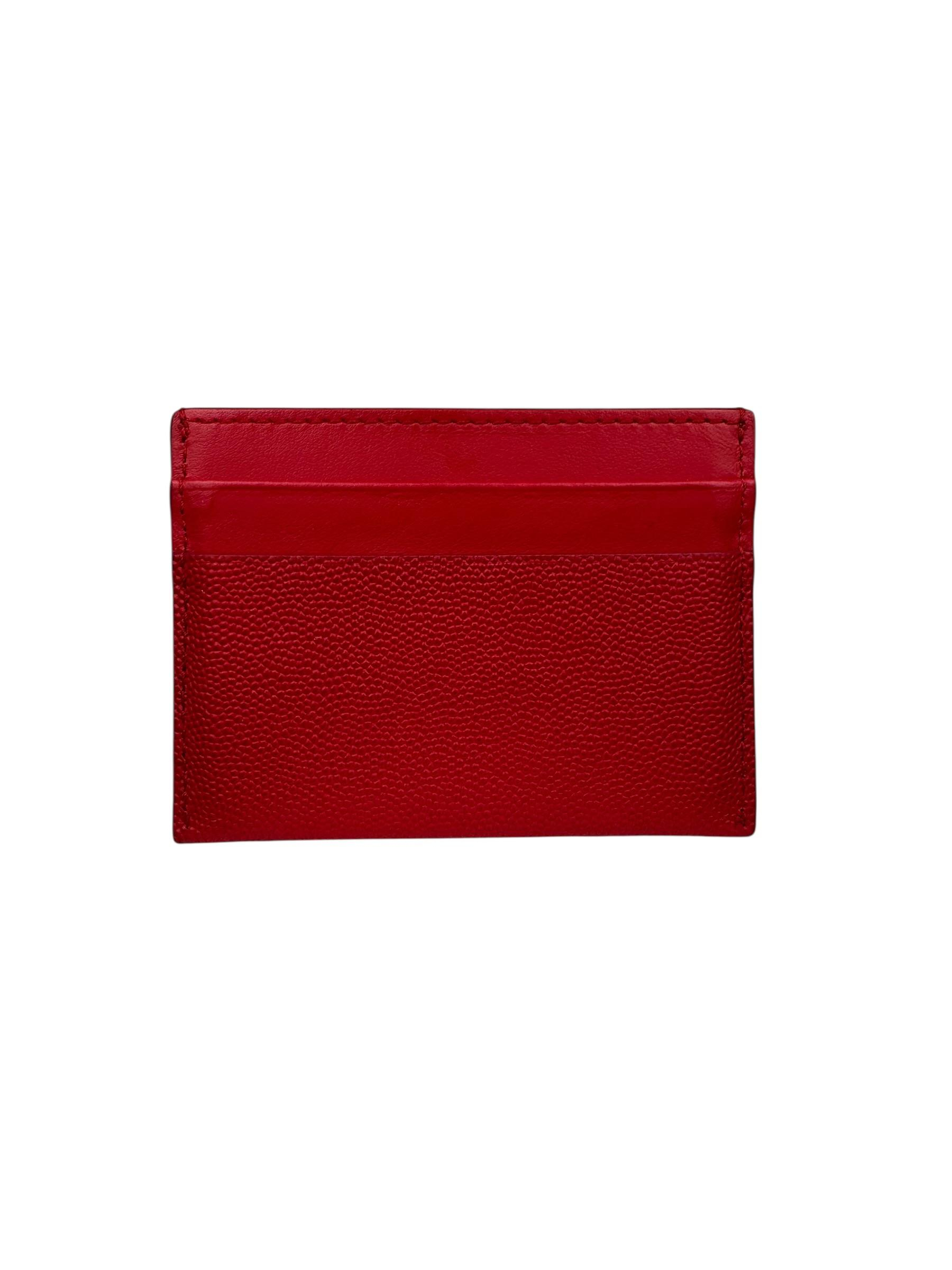 BURBERRY RED LEATHER CARD HOLDER