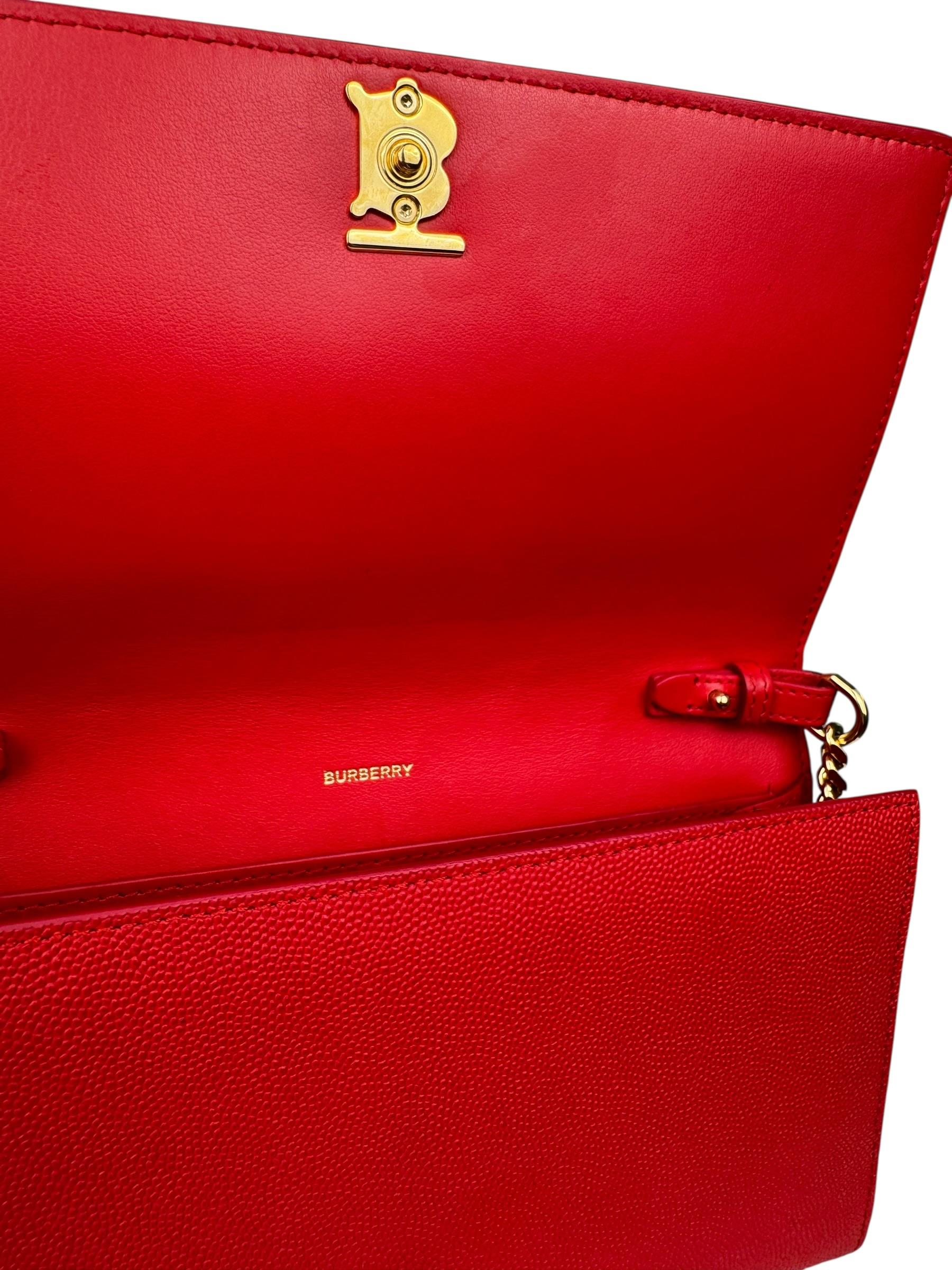 BURBERRY RED TB LOGO WALLET ON CHAIN