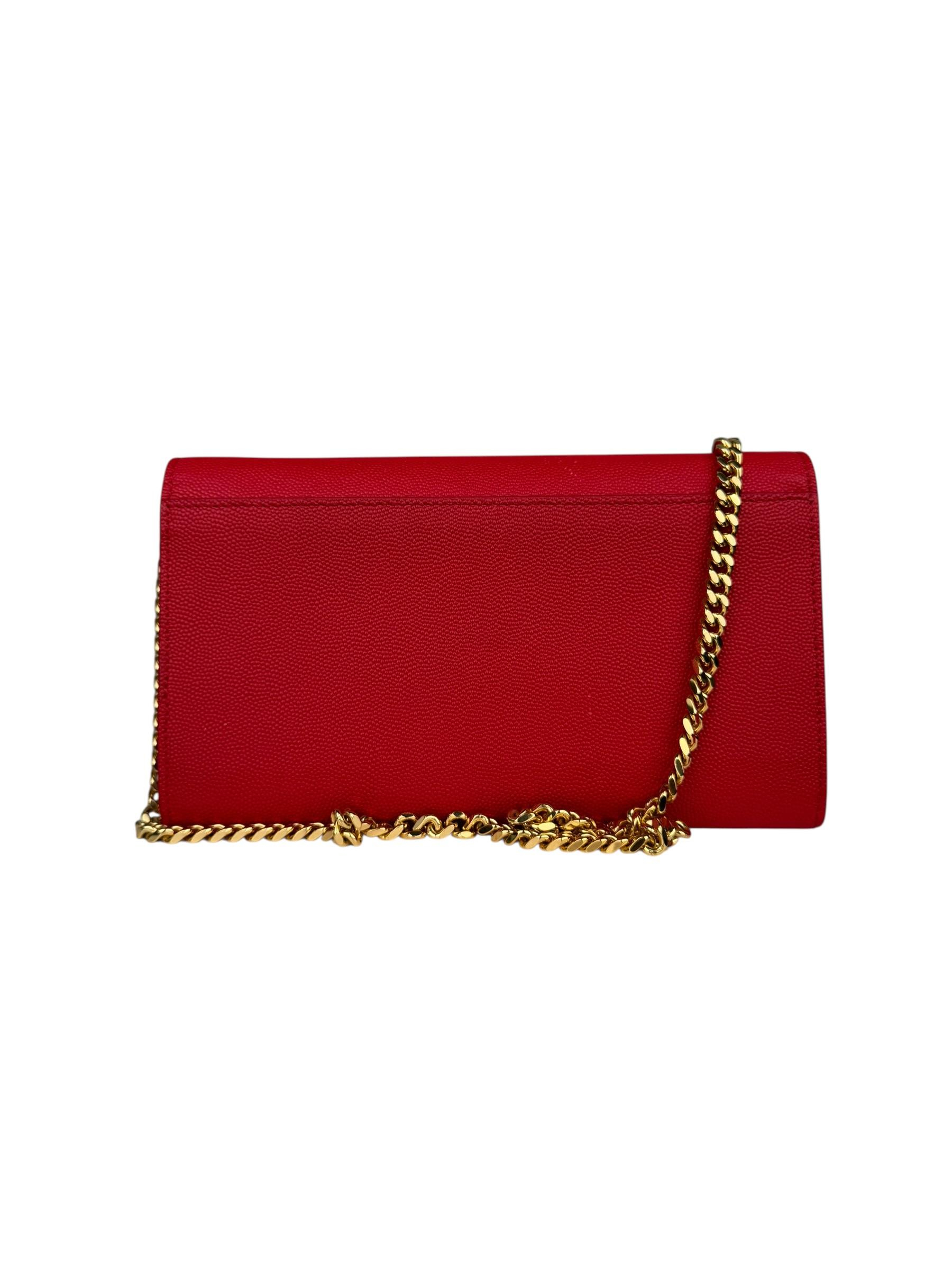 BURBERRY RED TB LOGO WALLET ON CHAIN
