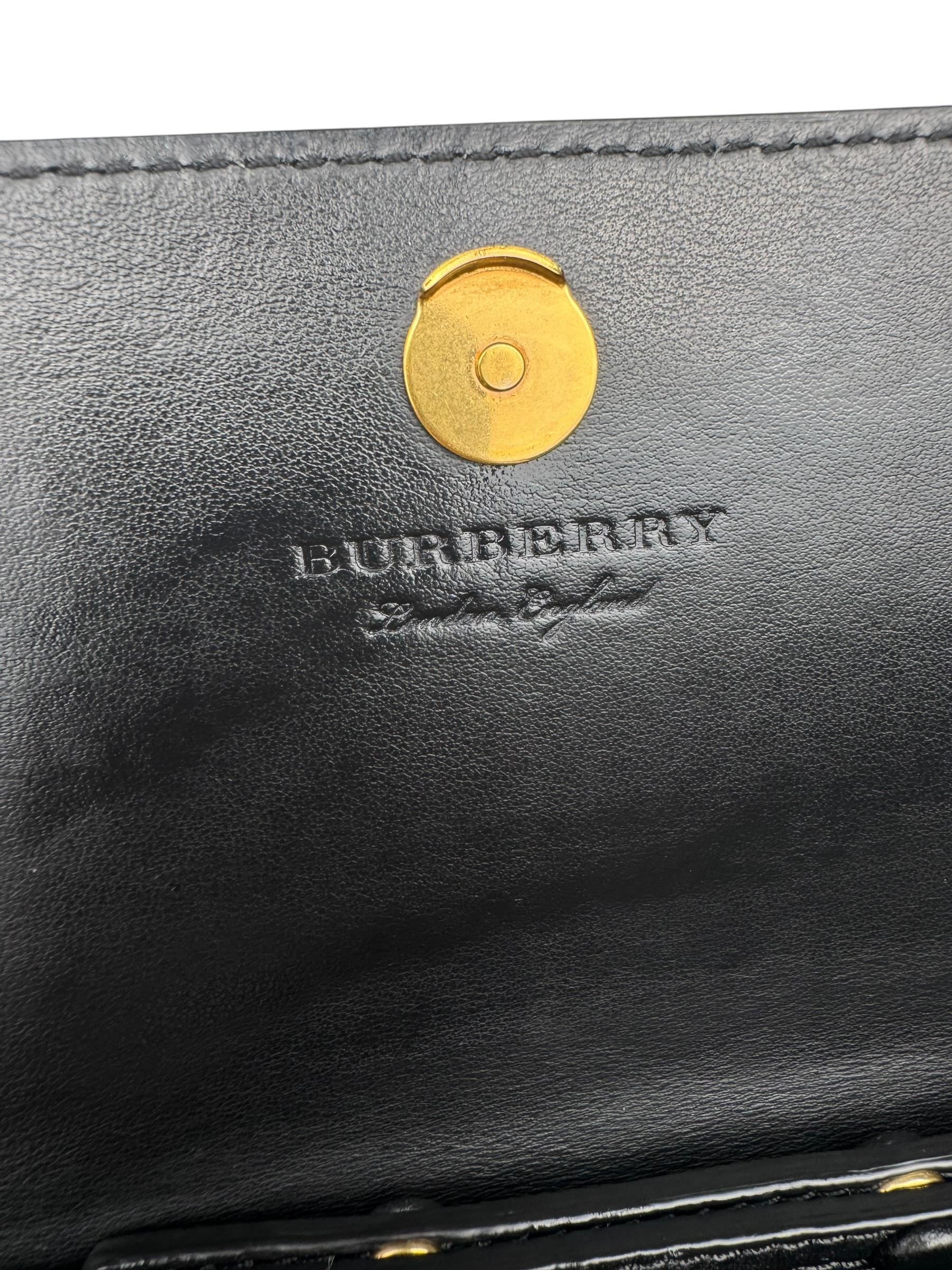 BURBERY BLACK LEATHER WALLET ON CHAIN BAG