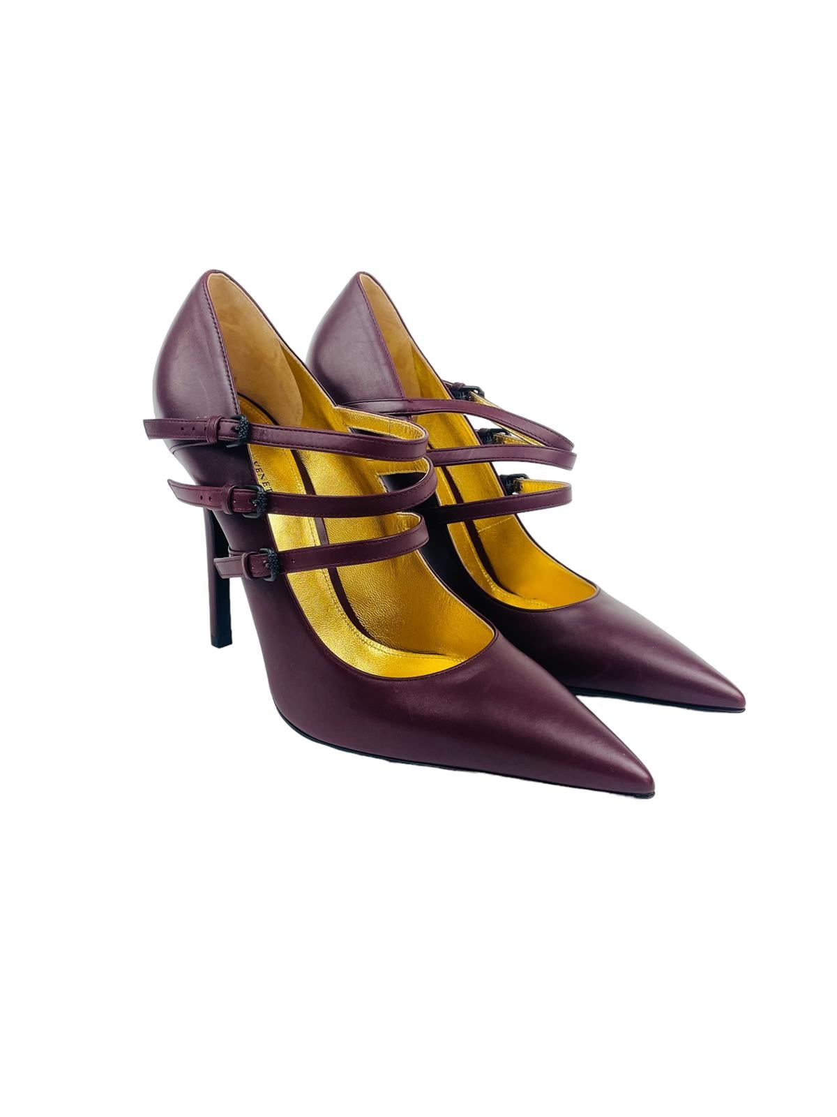 BURGUNDY LEATHER HEELS