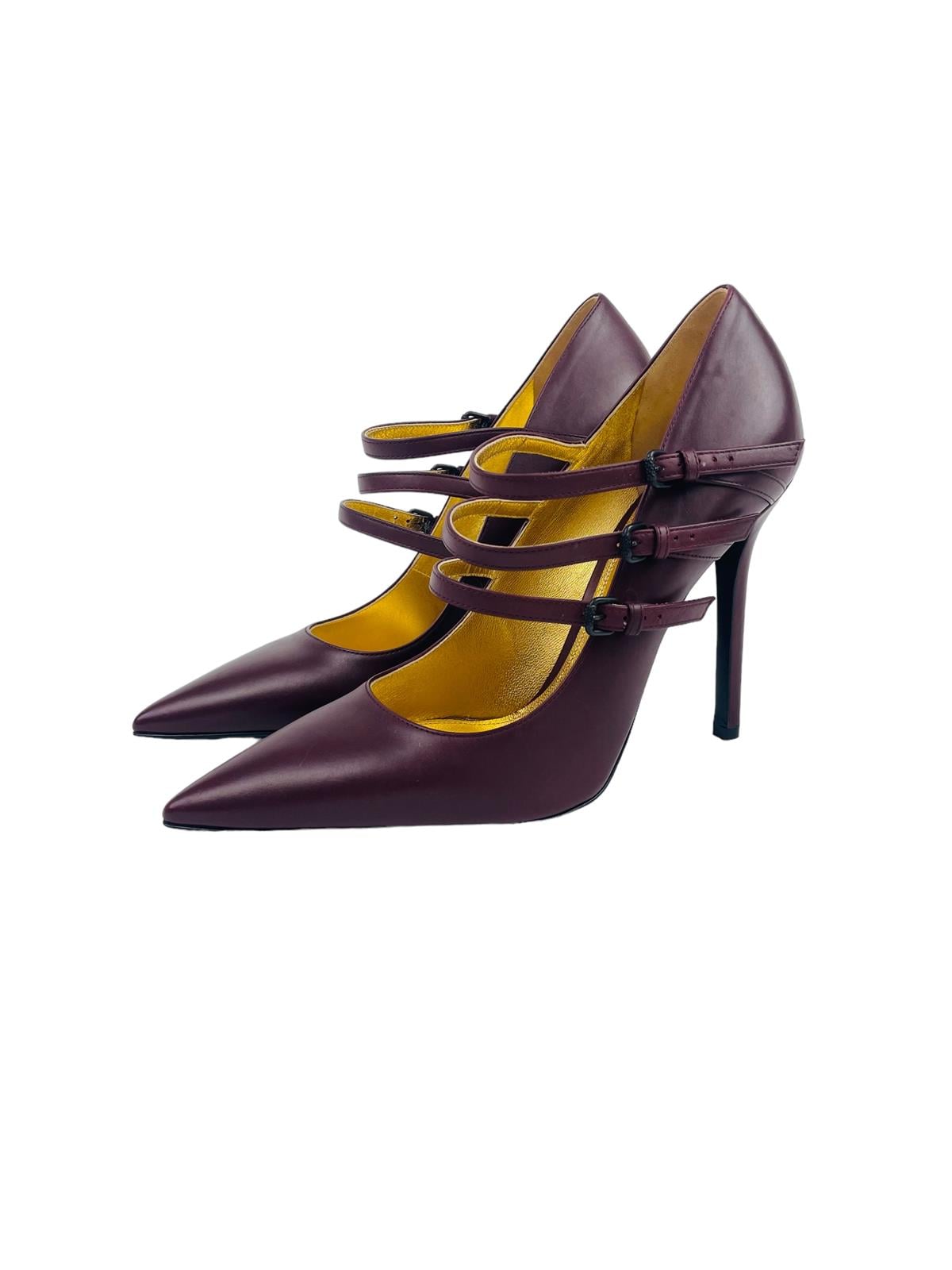 BURGUNDY LEATHER HEELS