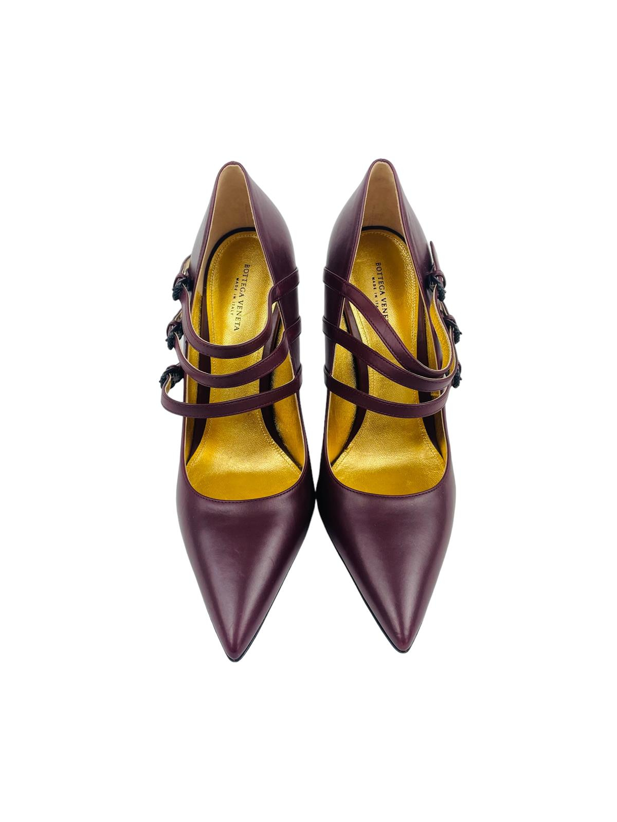 BURGUNDY LEATHER HEELS