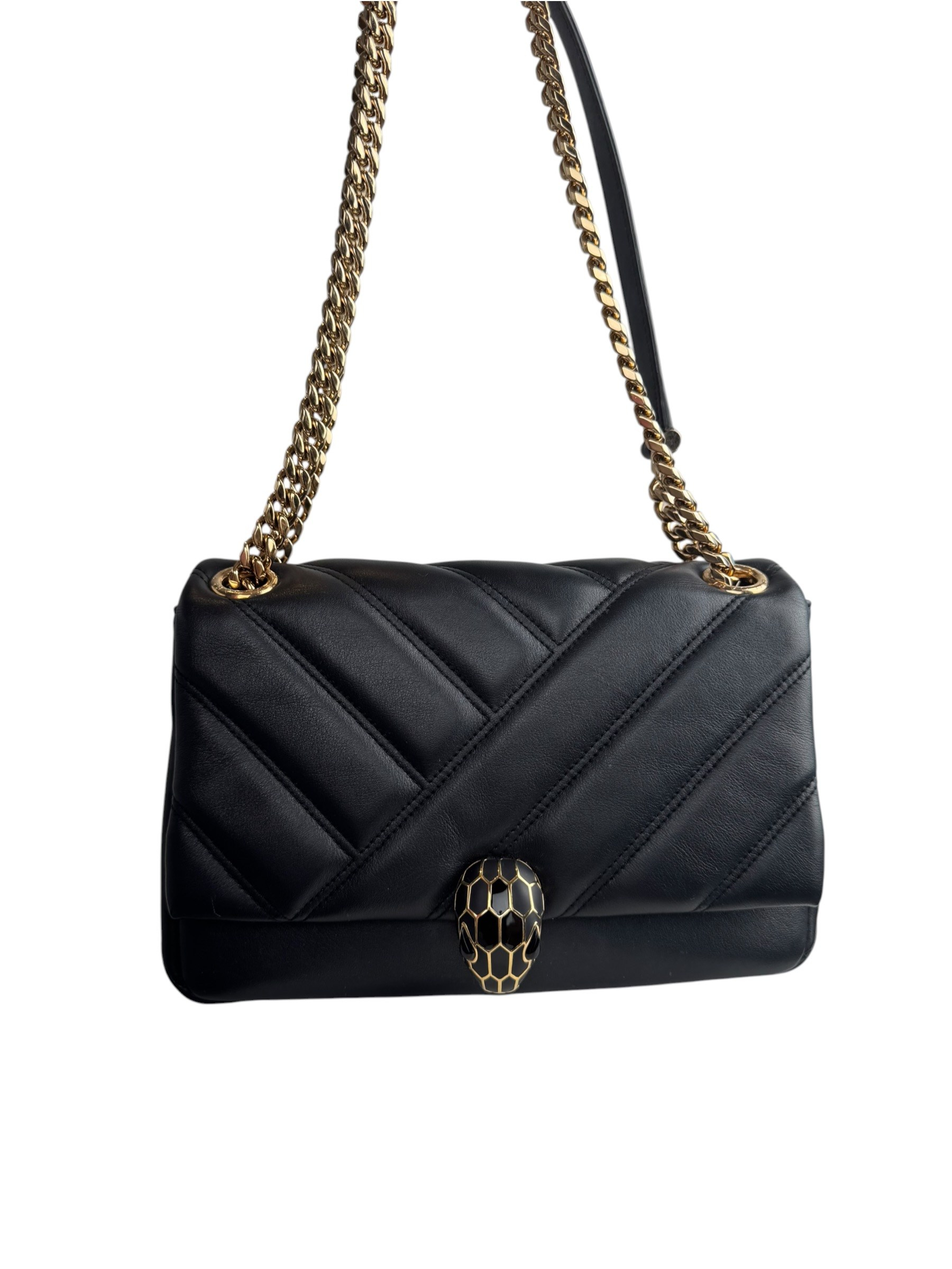 BVLGARI BLACK SERPENTI CABOCHON BAG