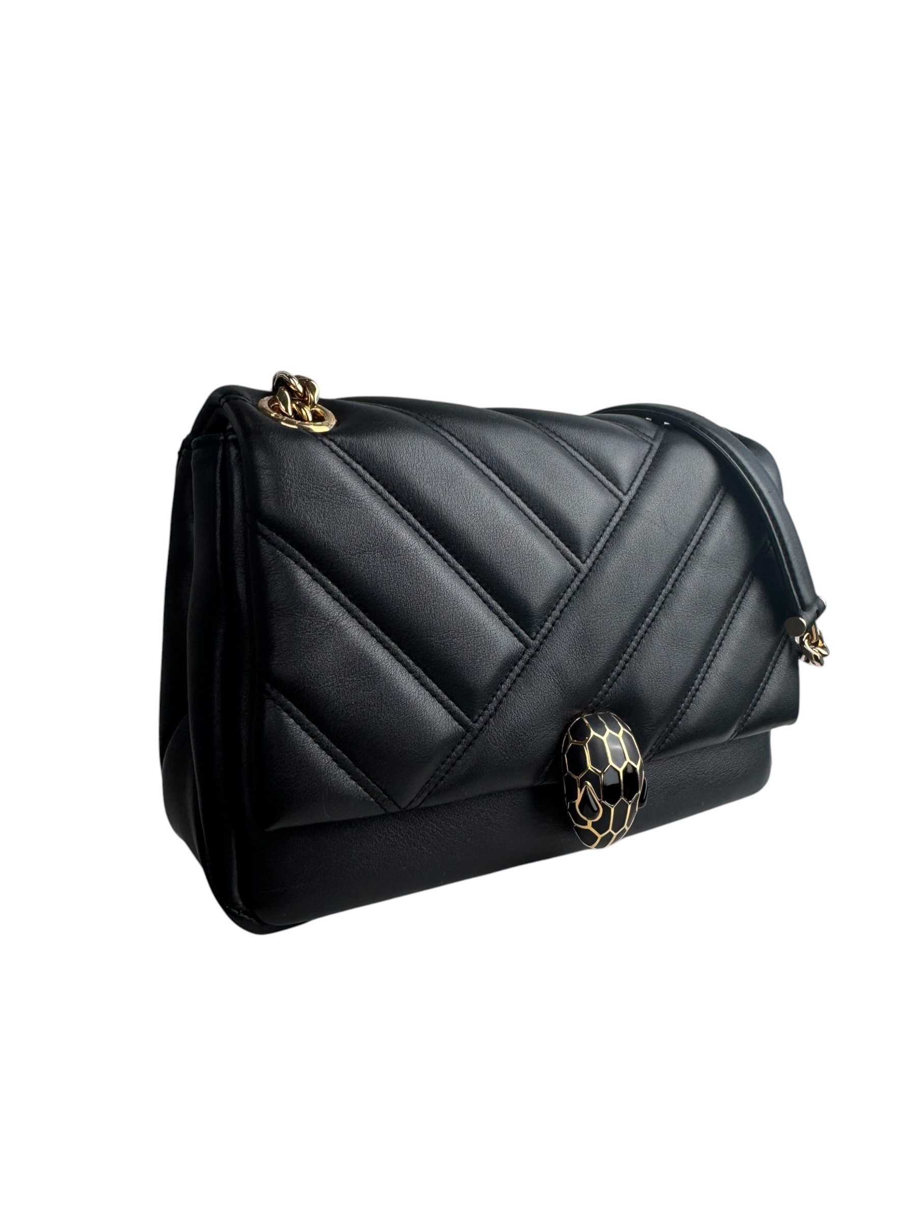 BVLGARI BLACK SERPENTI CABOCHON BAG