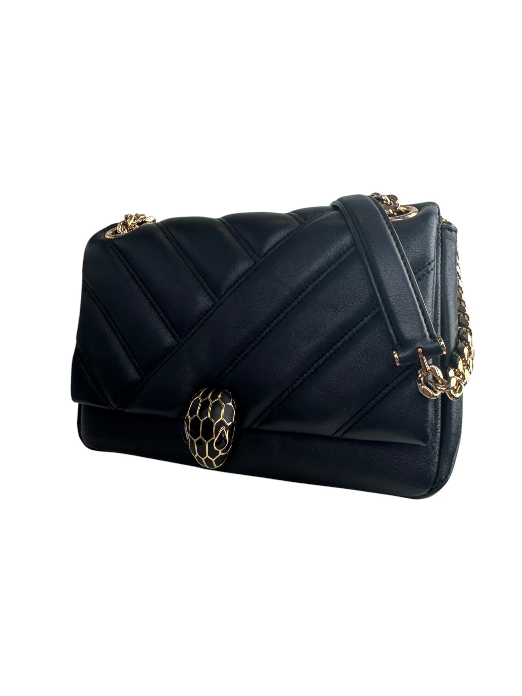BVLGARI BLACK SERPENTI CABOCHON BAG