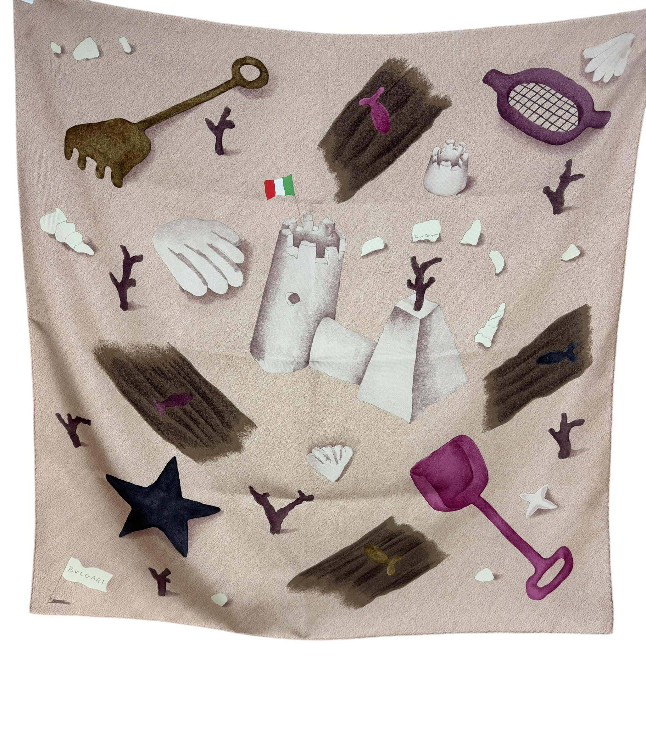 BVLGARI DAVID PIZZIGONI SILK SCARF