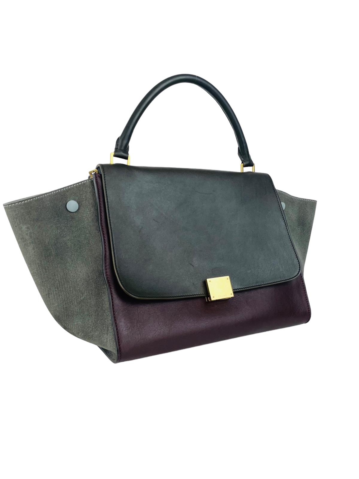 CALFSKIN SUEDE MEDIUM TRAPEZE  BAG