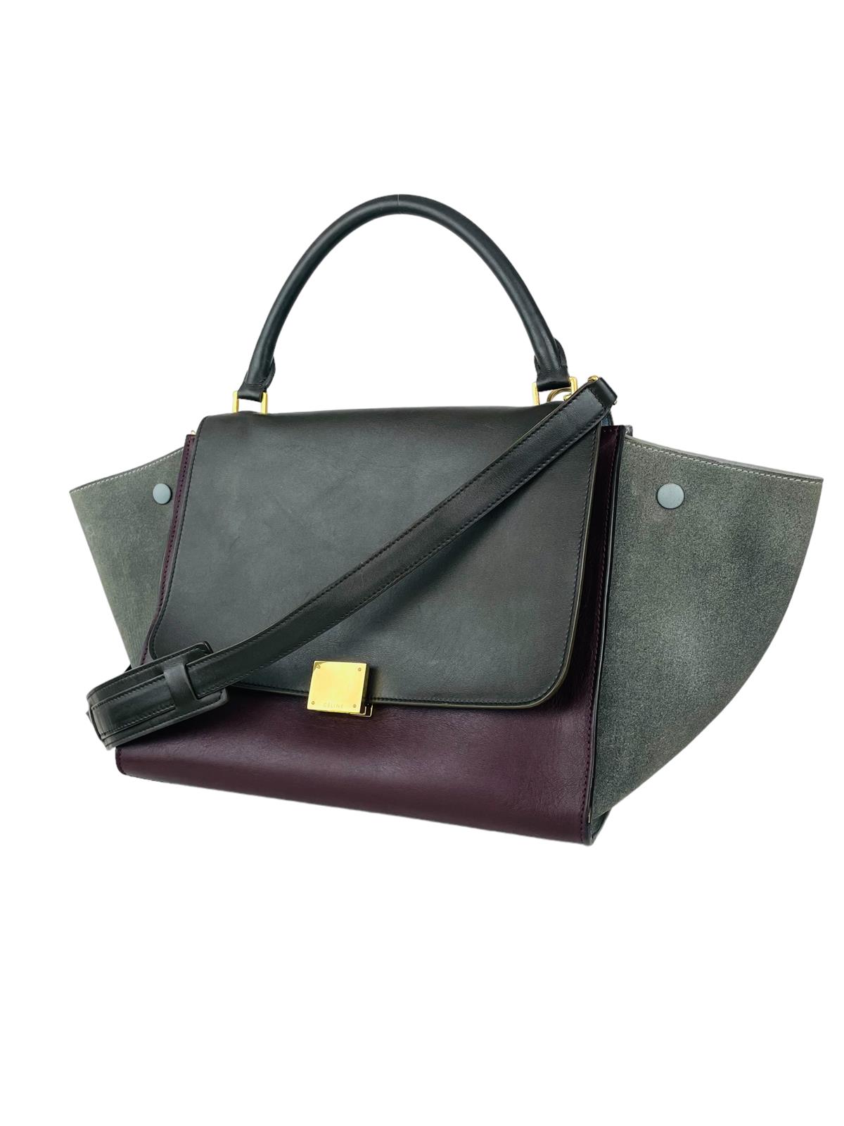 CALFSKIN SUEDE MEDIUM TRAPEZE  BAG