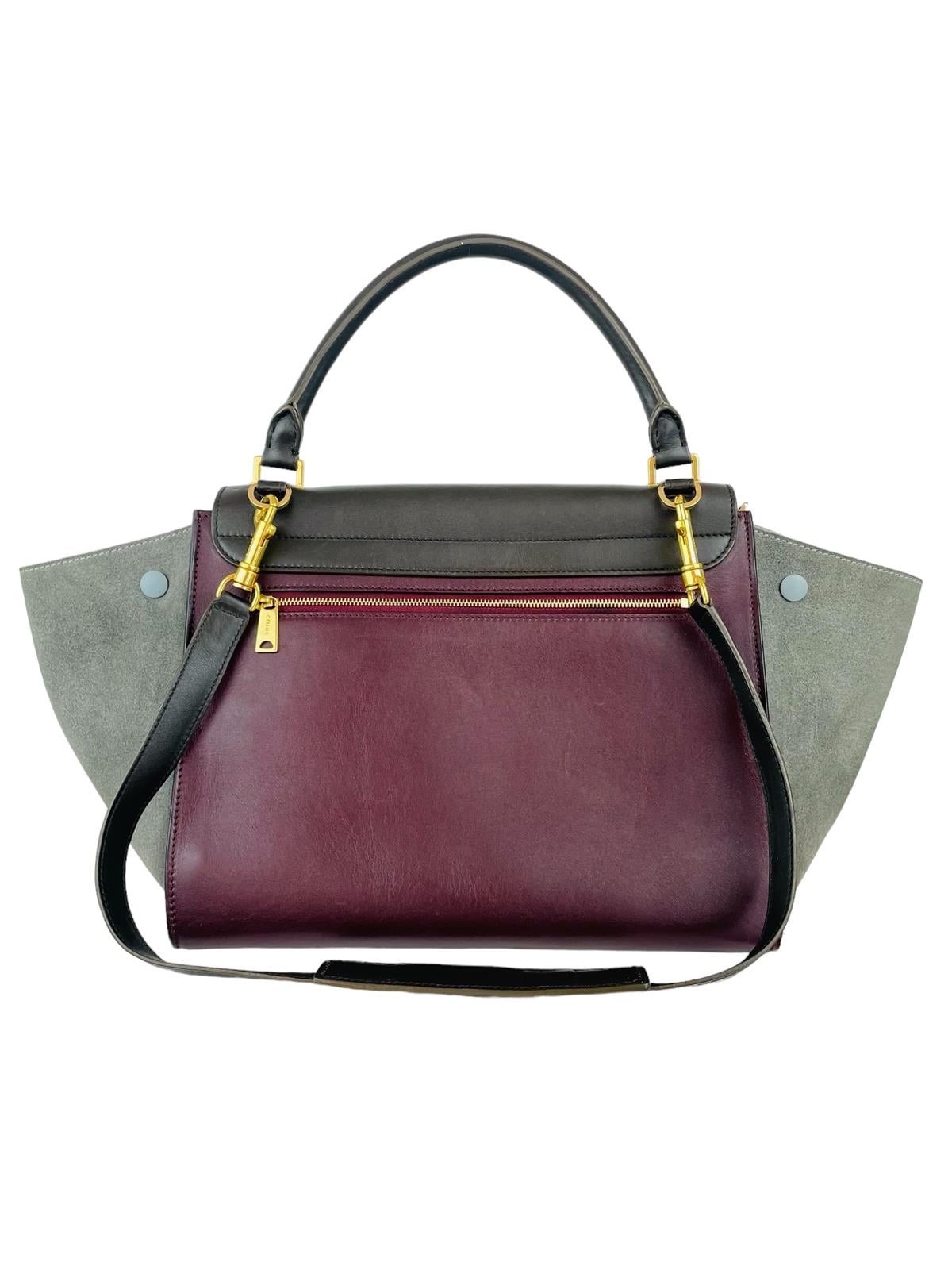 CALFSKIN SUEDE MEDIUM TRAPEZE  BAG