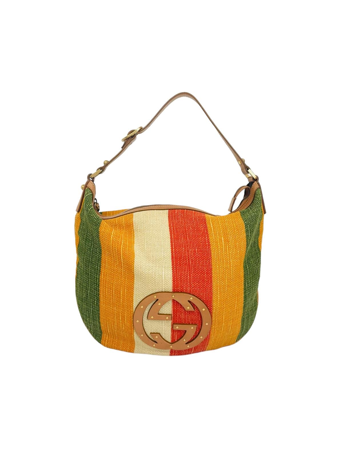 CANVAS STRIPED SMALL BLONDIE BAG