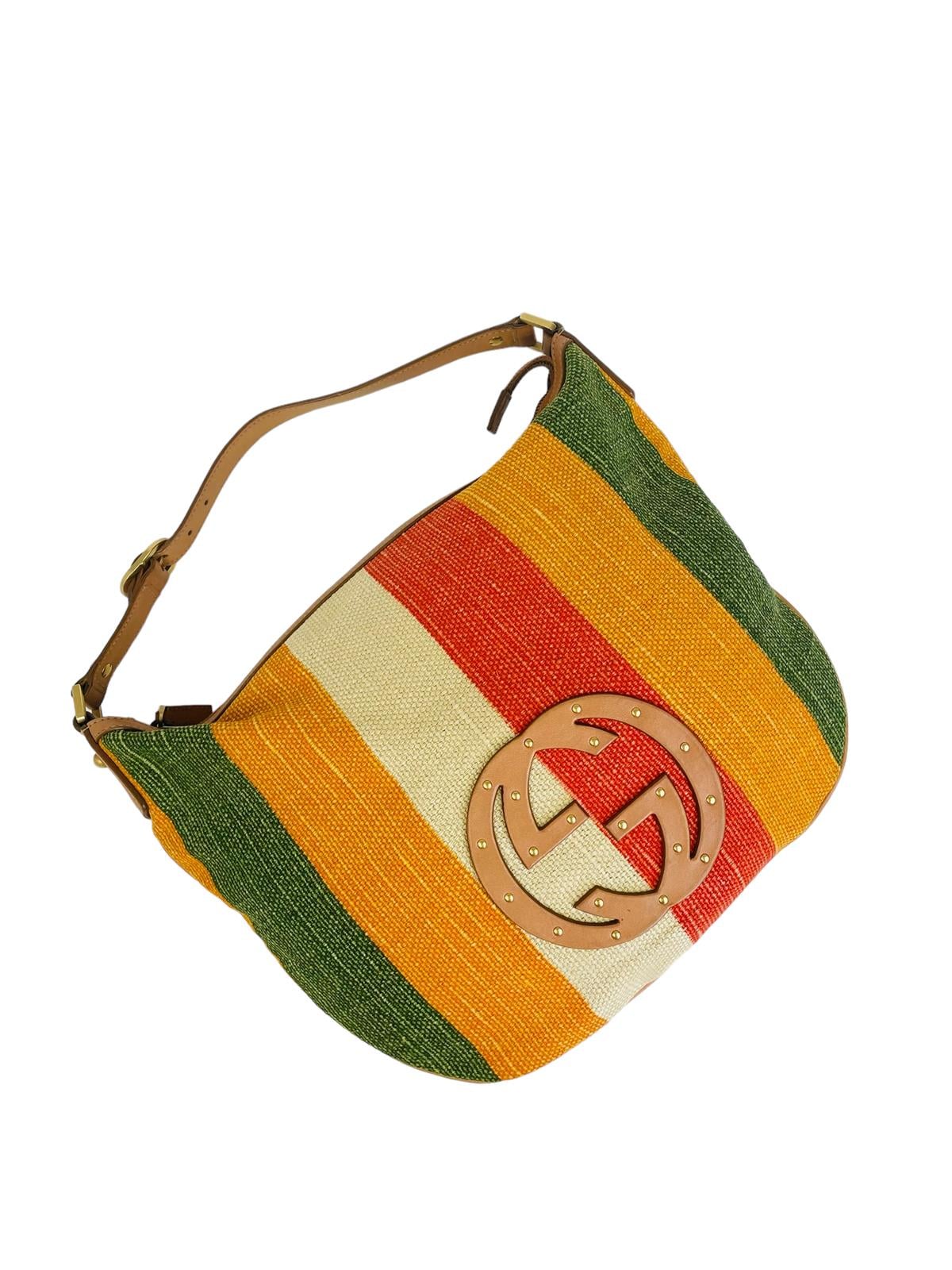 CANVAS STRIPED SMALL BLONDIE BAG