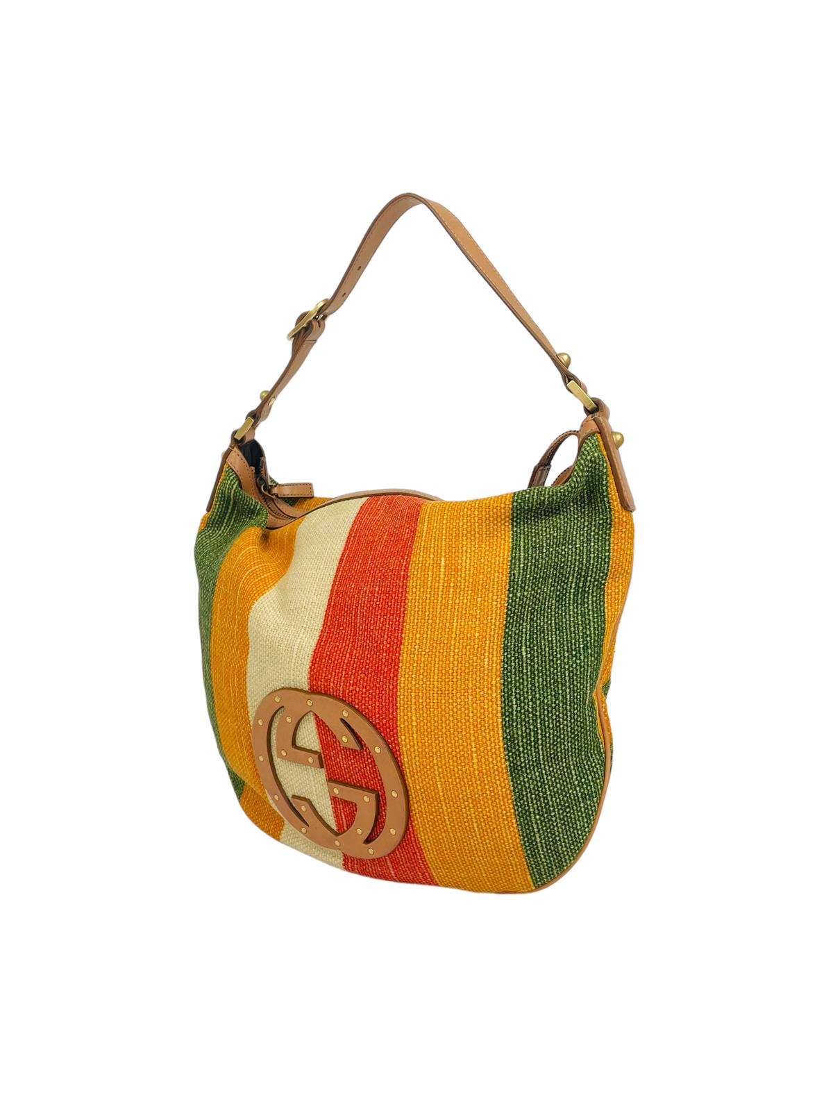 CANVAS STRIPED SMALL BLONDIE BAG