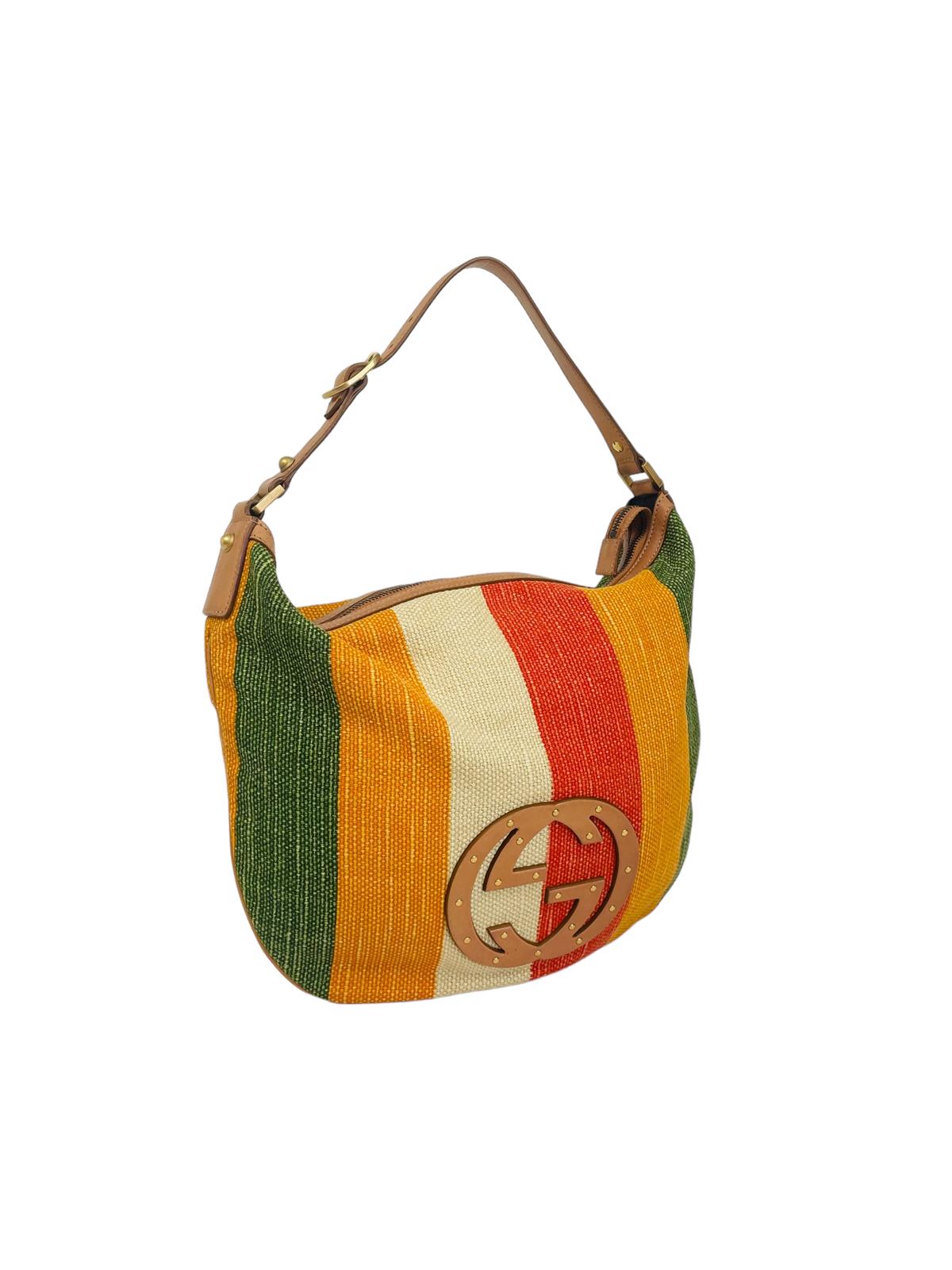 CANVAS STRIPED SMALL BLONDIE BAG