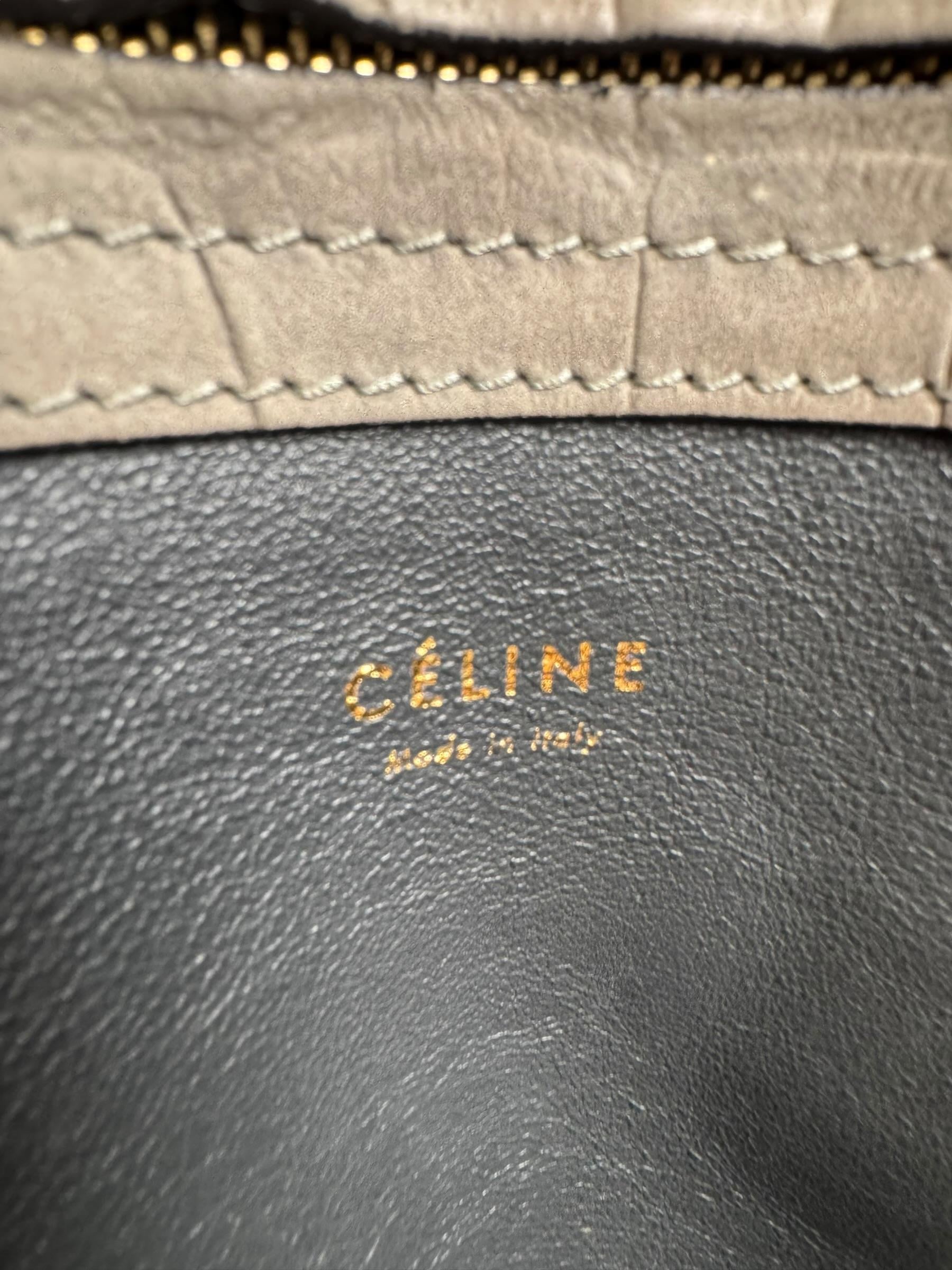 CELINE BEIGE CROCO PHANTOM LUGGAGE BAG